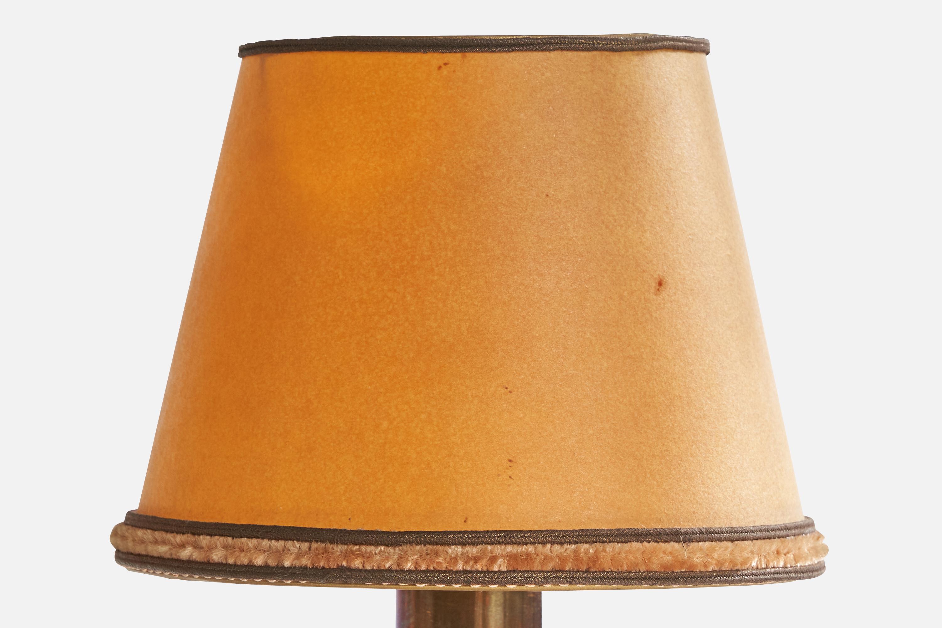 Italian Designer, Table Lamps, Brass, Metal, Paper, Italy, 1930s For Sale 6