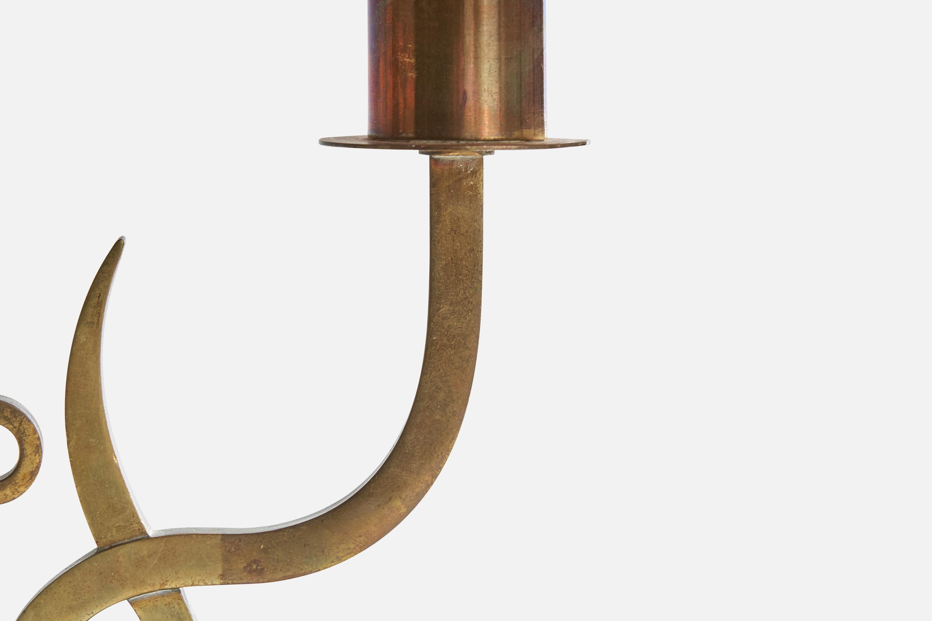 Italian Designer, Table Lamps, Brass, Metal, Paper, Italy, 1930s For Sale 2