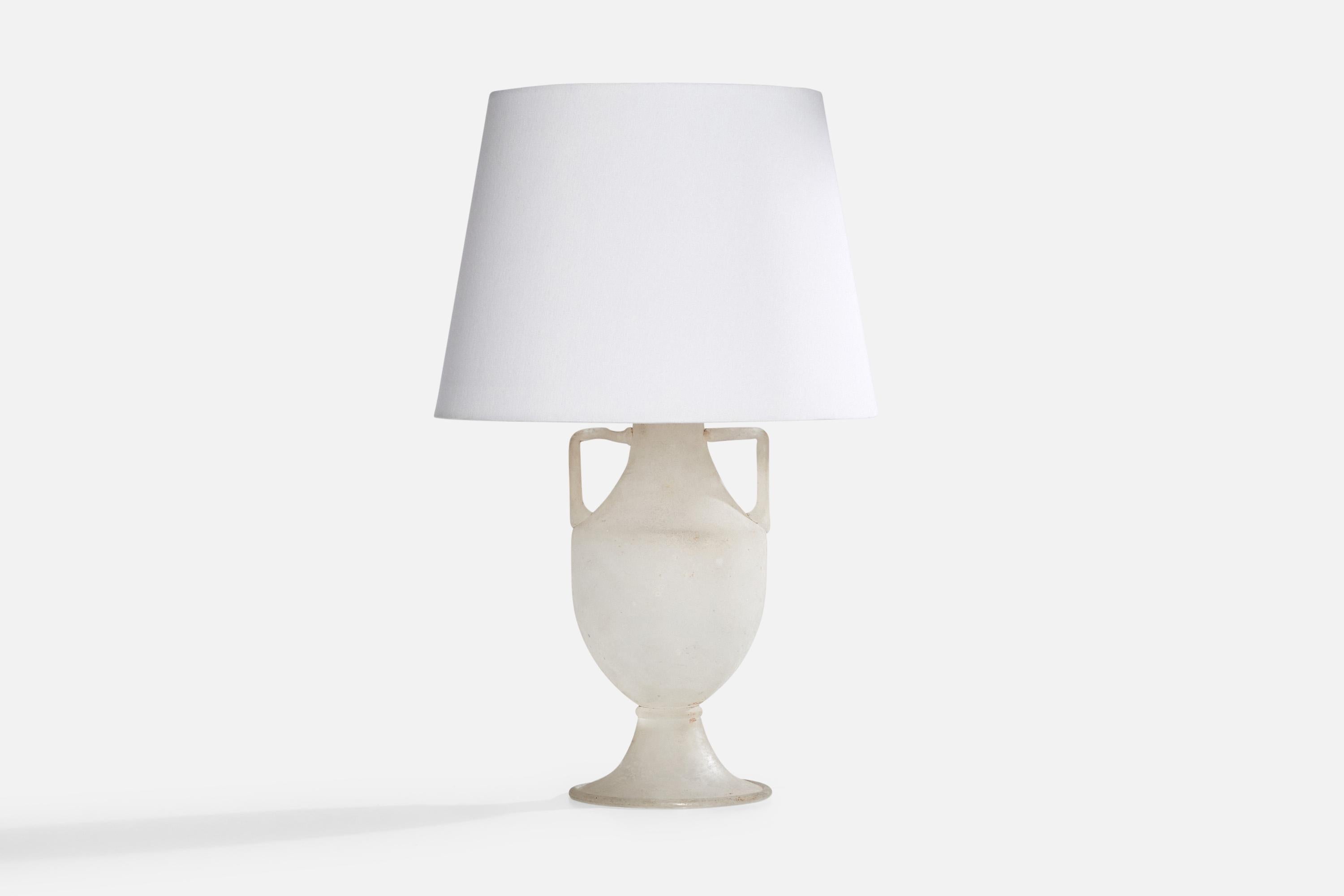 Italian Designer, Table Lamps, Glass, Brass, Italy, 1940s For Sale 6