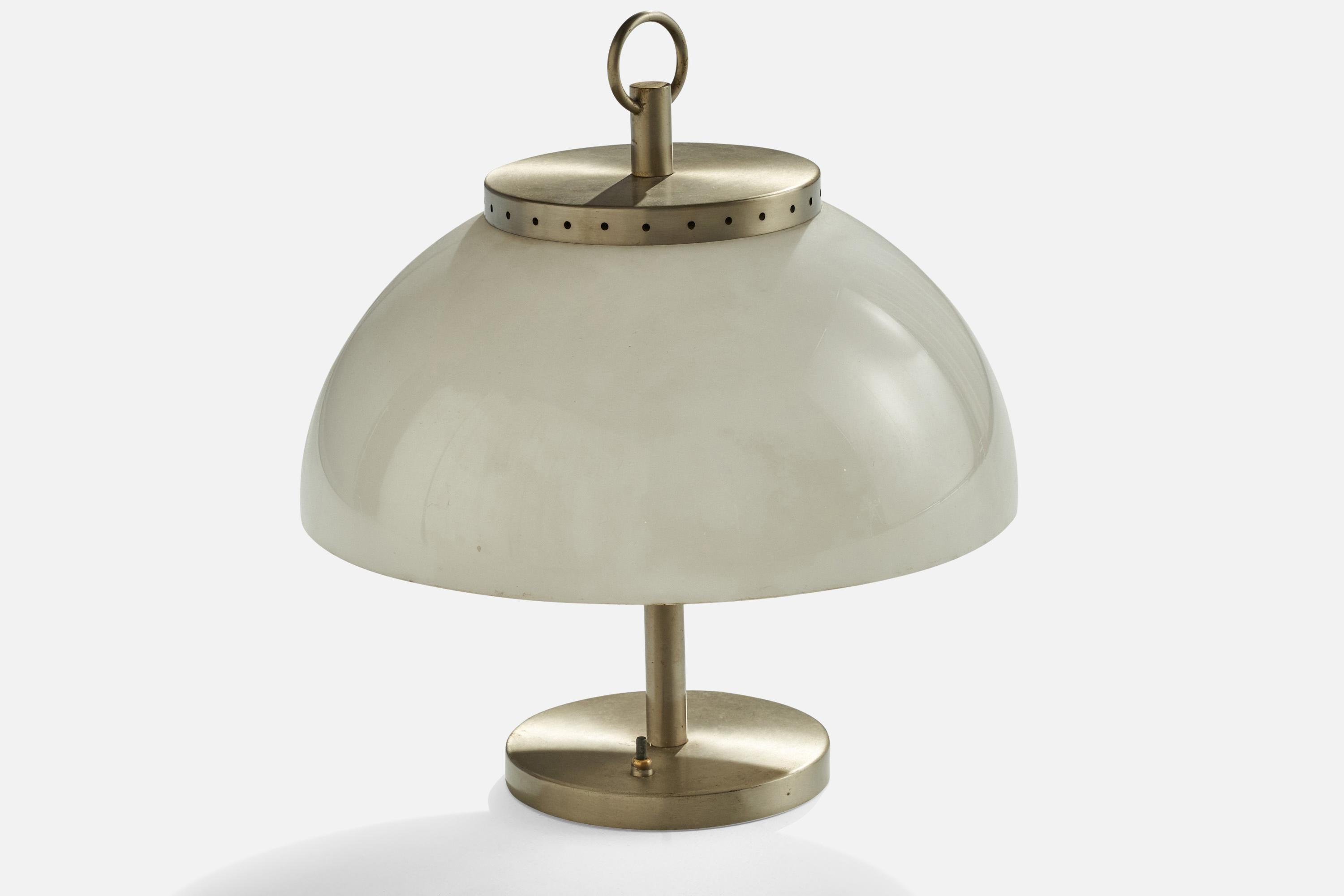 Milieu du XXe siècle Designer italien, lampes de table, métal, acrylique, Italie, années 1960 en vente