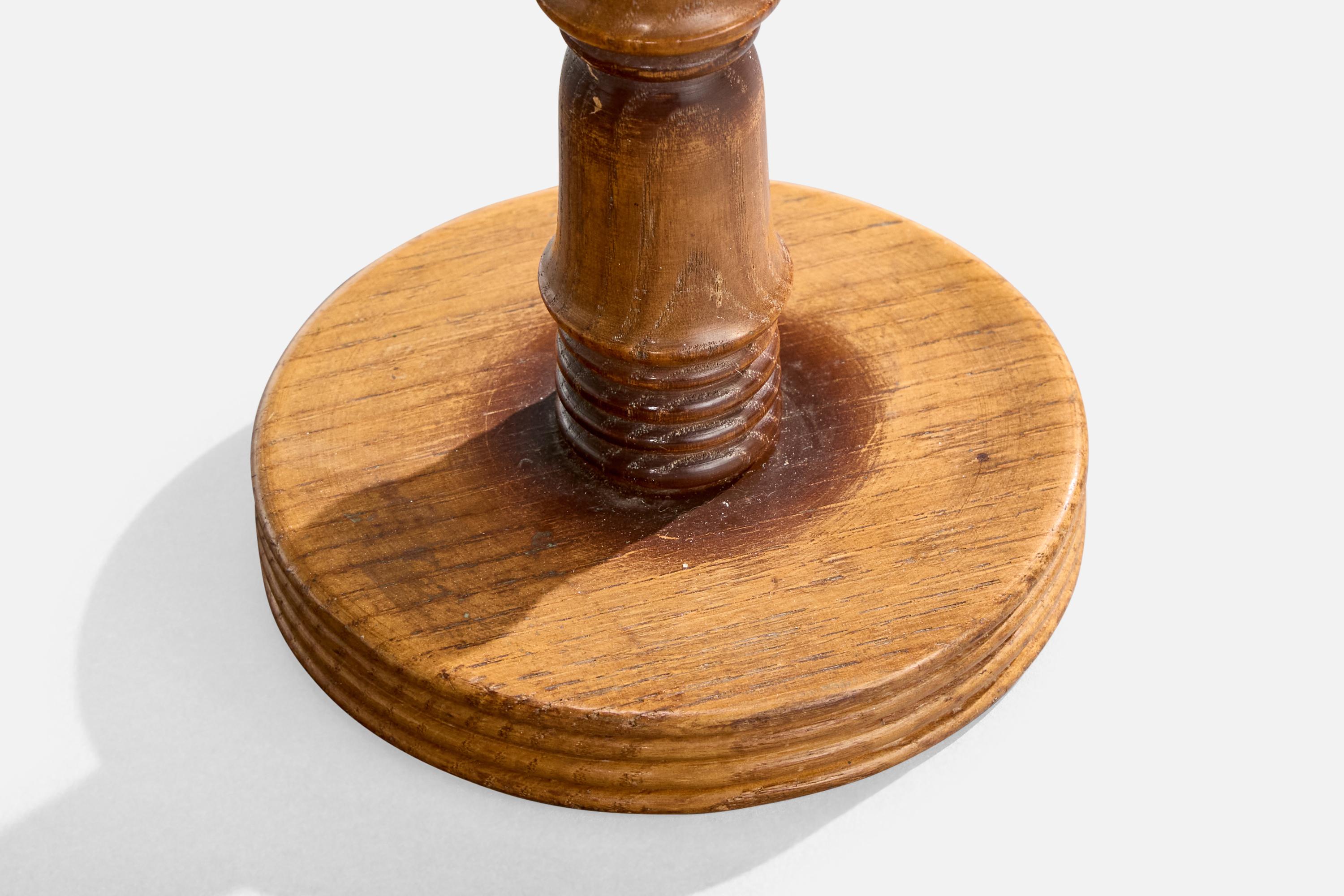 Italian Designer, Table Lamps, Wood, Iron, Fabric, Italy, 1940s For Sale 3