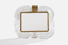 Italian Designer, Table Mirror, Brass, Glass, Mirror, Italy, 1940s