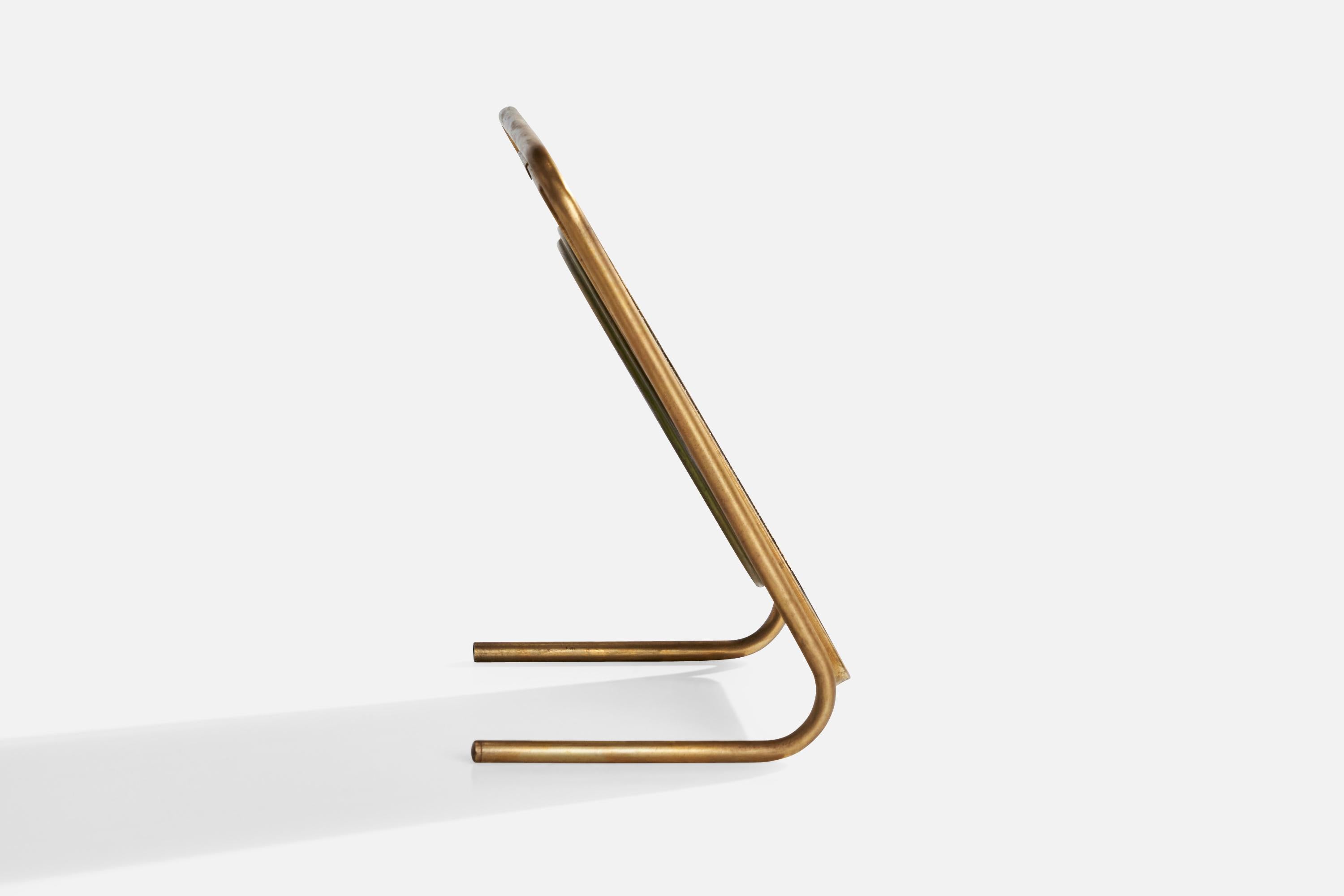 Specchio da tavolo di design italiano, ottone, Italia, anni '1930 in vendita 4