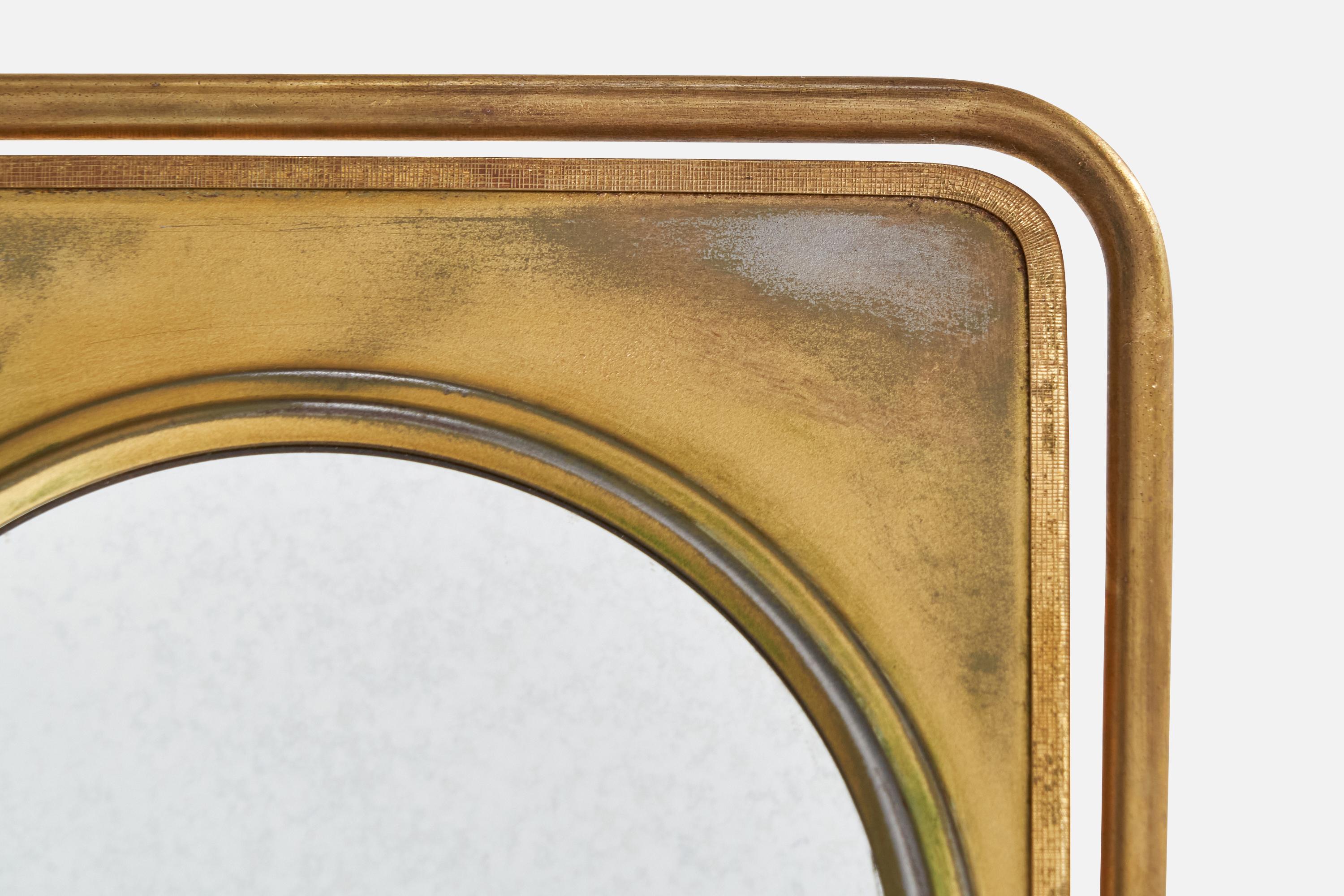 Specchio da tavolo di design italiano, ottone, Italia, anni '1930 in vendita 8