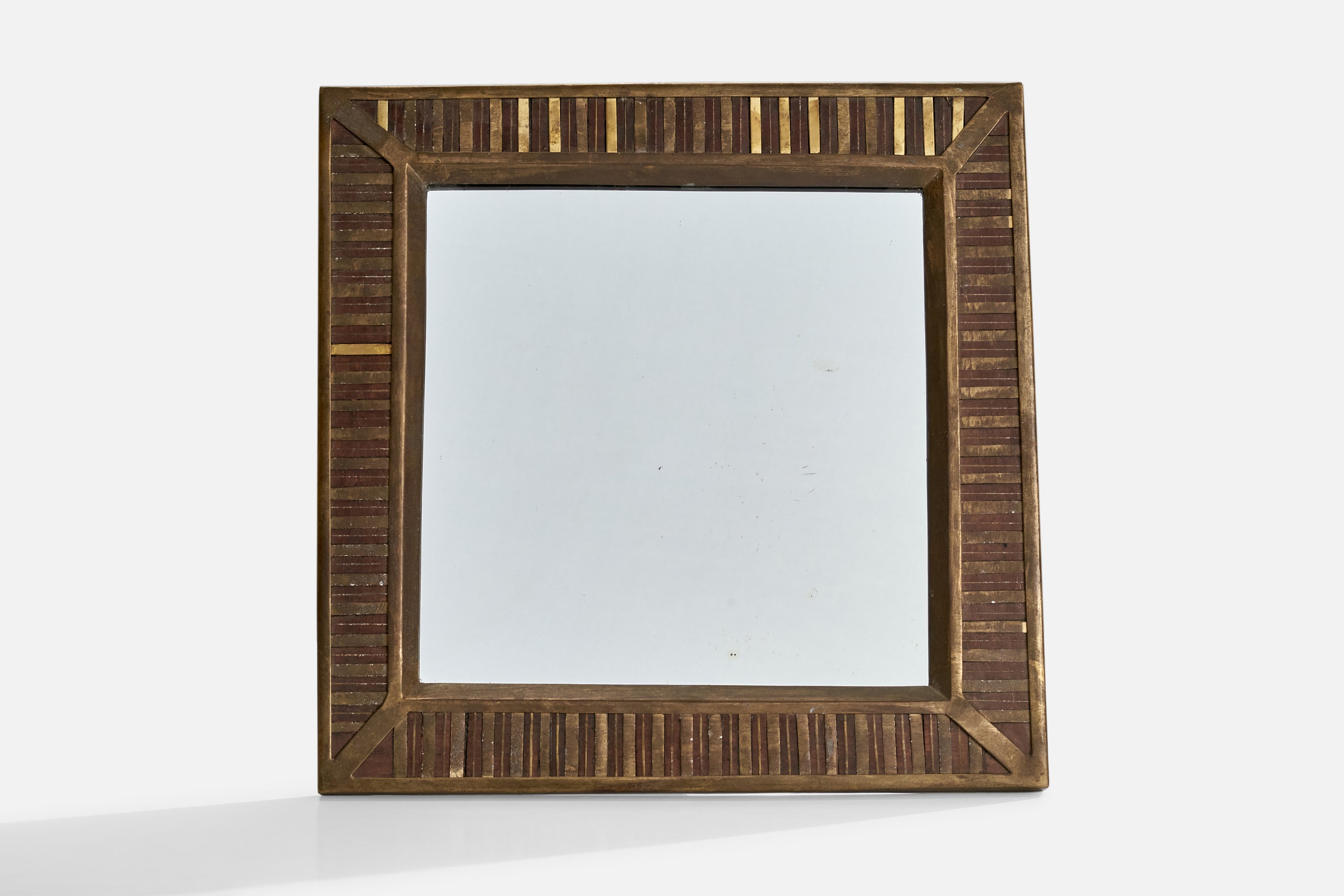 Italian Designer, Table Mirror, Brass, Italy, 1930s