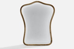 Diseñador italiano, Espejo de mesa, Latón, Cristal de espejo, Italia, c. 1940