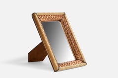 Italian Designer, Table Mirror, Copper, Mother of Pearl, Italy, 1930s