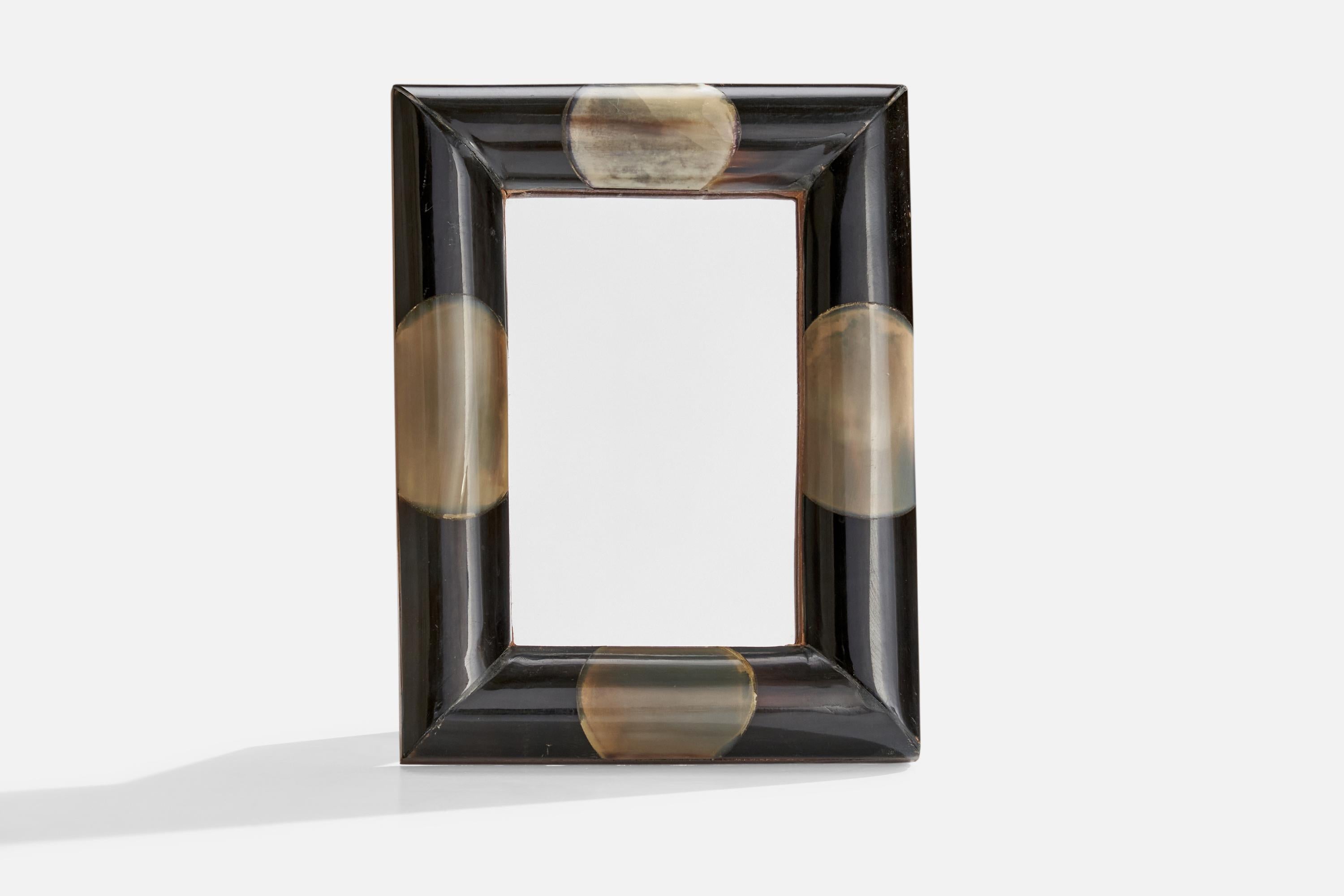 A mother of pearl table mirror designed and produced in Italy, c. 1940s.
 