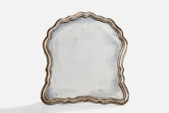Diseñador italiano, Espejo de mesa, Plata de ley, Italia, Años 30
