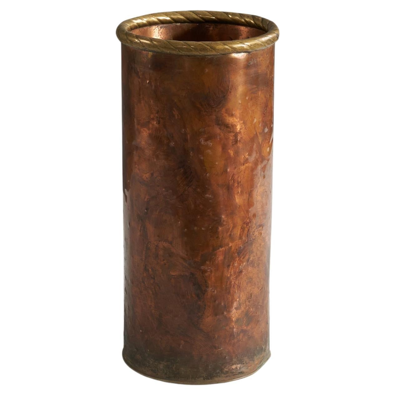 Italian Midcentury Brass Umbrella Stand, 1950s at 1stDibs