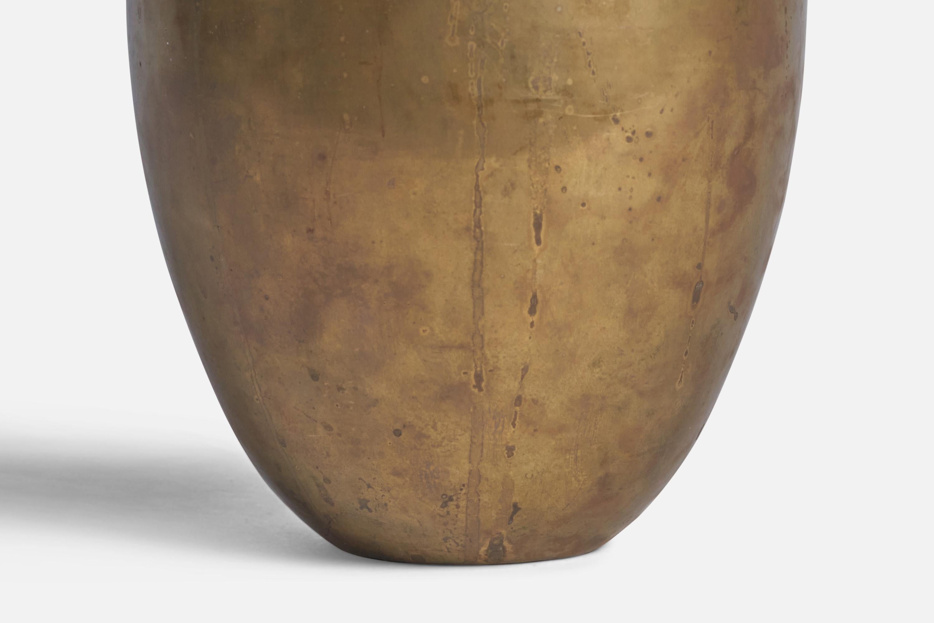 Italian Designer, Vase, Brass, Sweden, 1940s For Sale 1