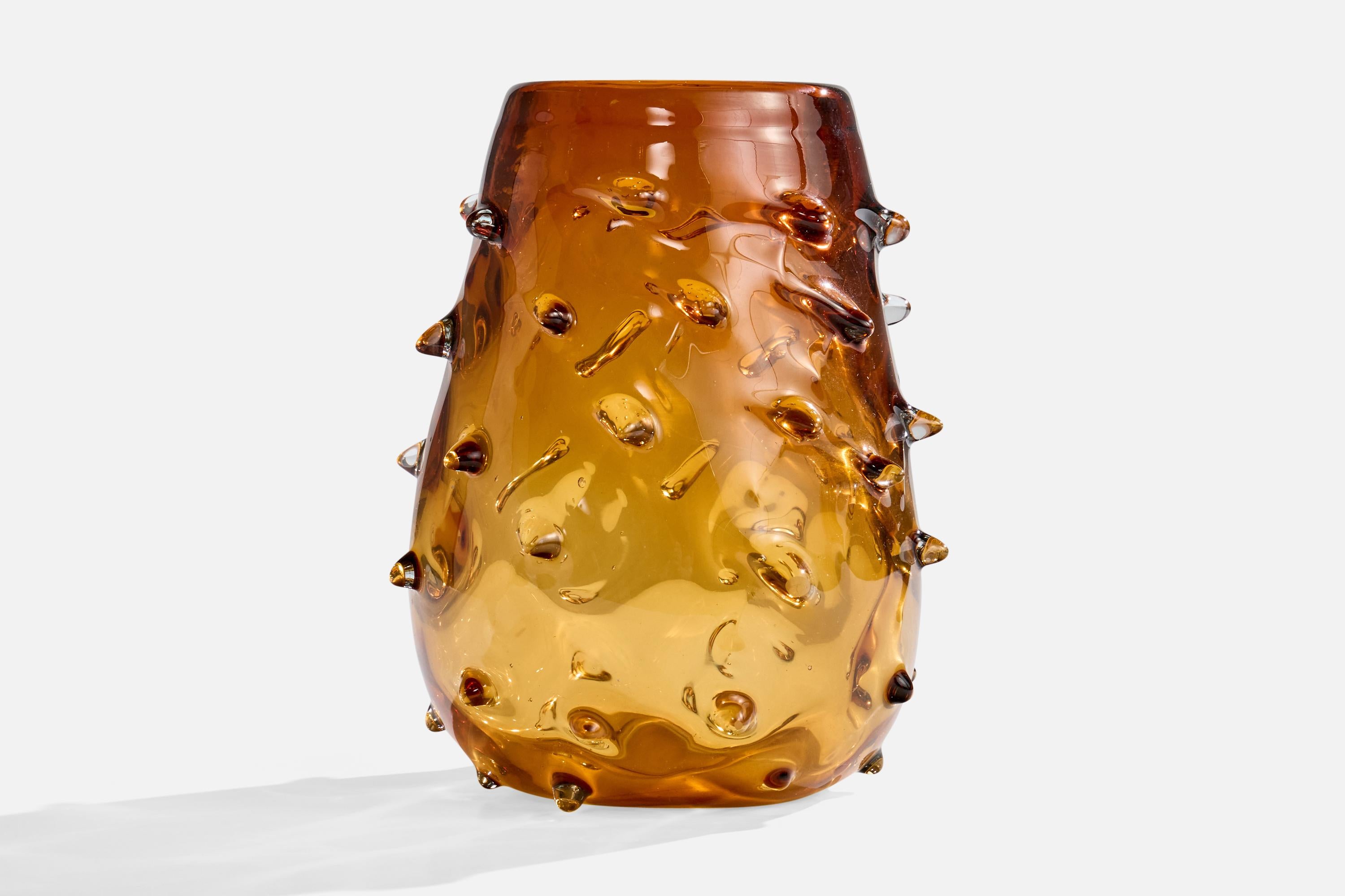 Italiano Designer italiano, Vaso, Vetro, Italia, anni '1950 in vendita