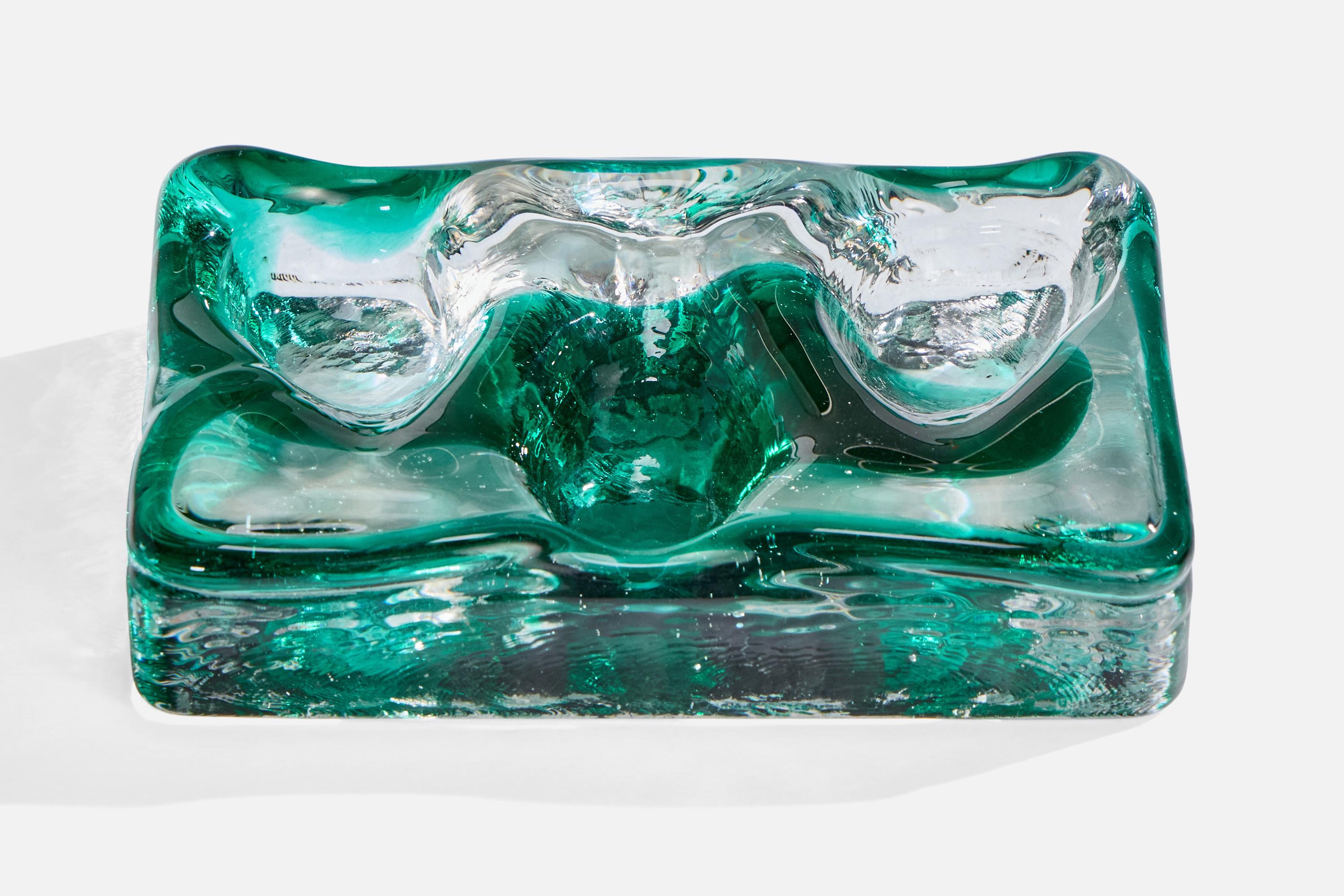 Mid-Century Modern Italian Designer, Vide Poche, Glass, Italy, 1970s For Sale