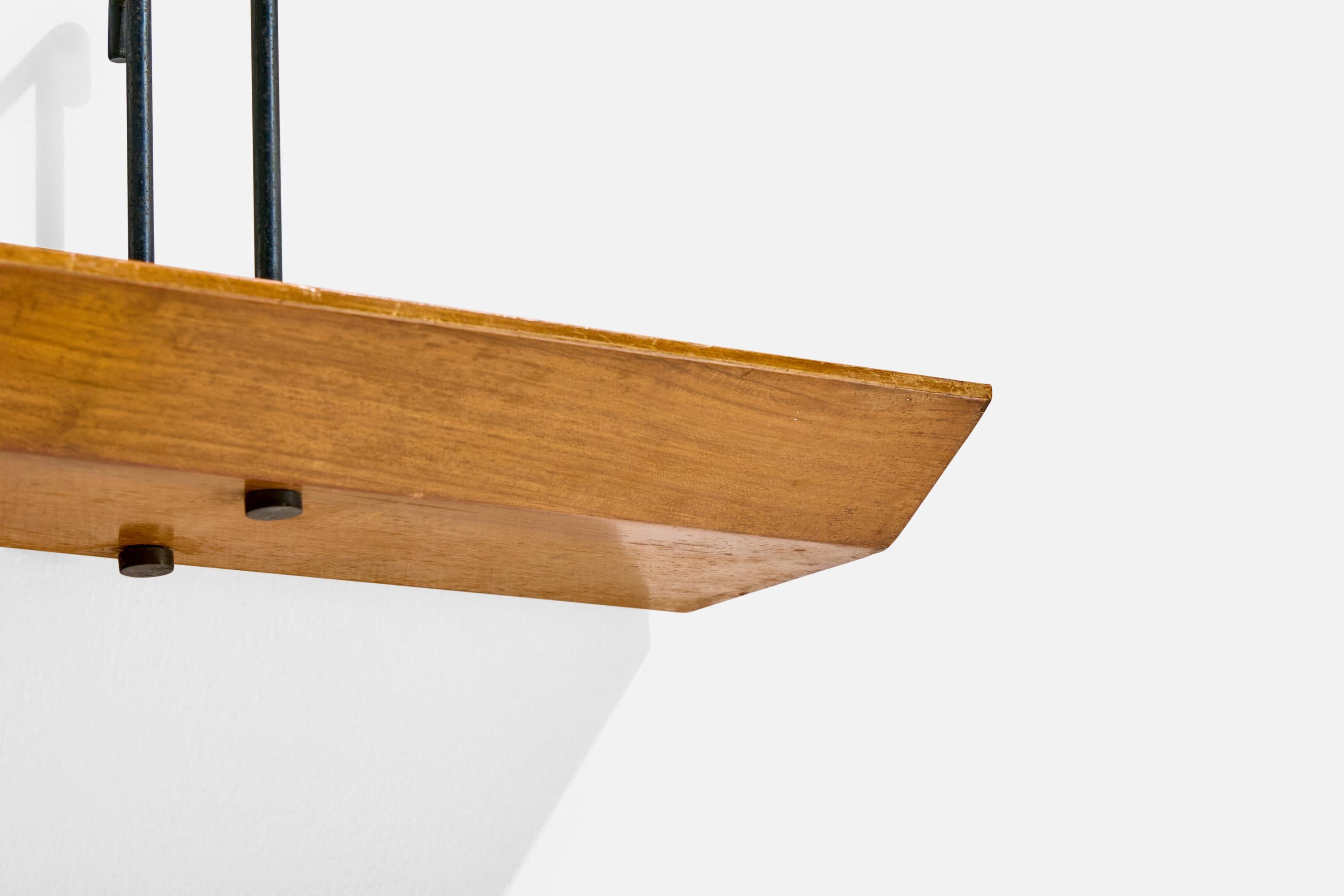 Consola de pared de diseño italiano, nogal, fórmica, hierro, Italia, años 50 Hierro en venta