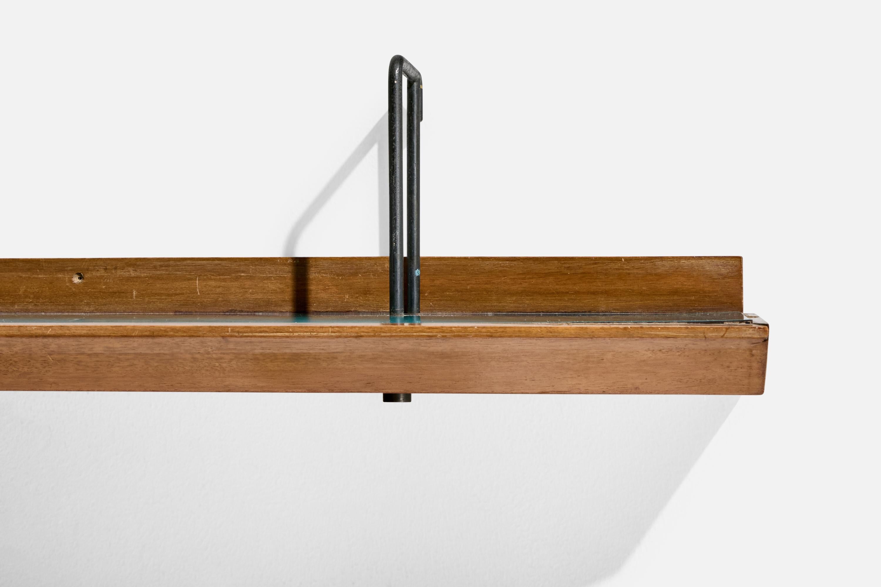 Consola de pared de diseño italiano, nogal, fórmica, hierro, Italia, años 50 Hierro en venta