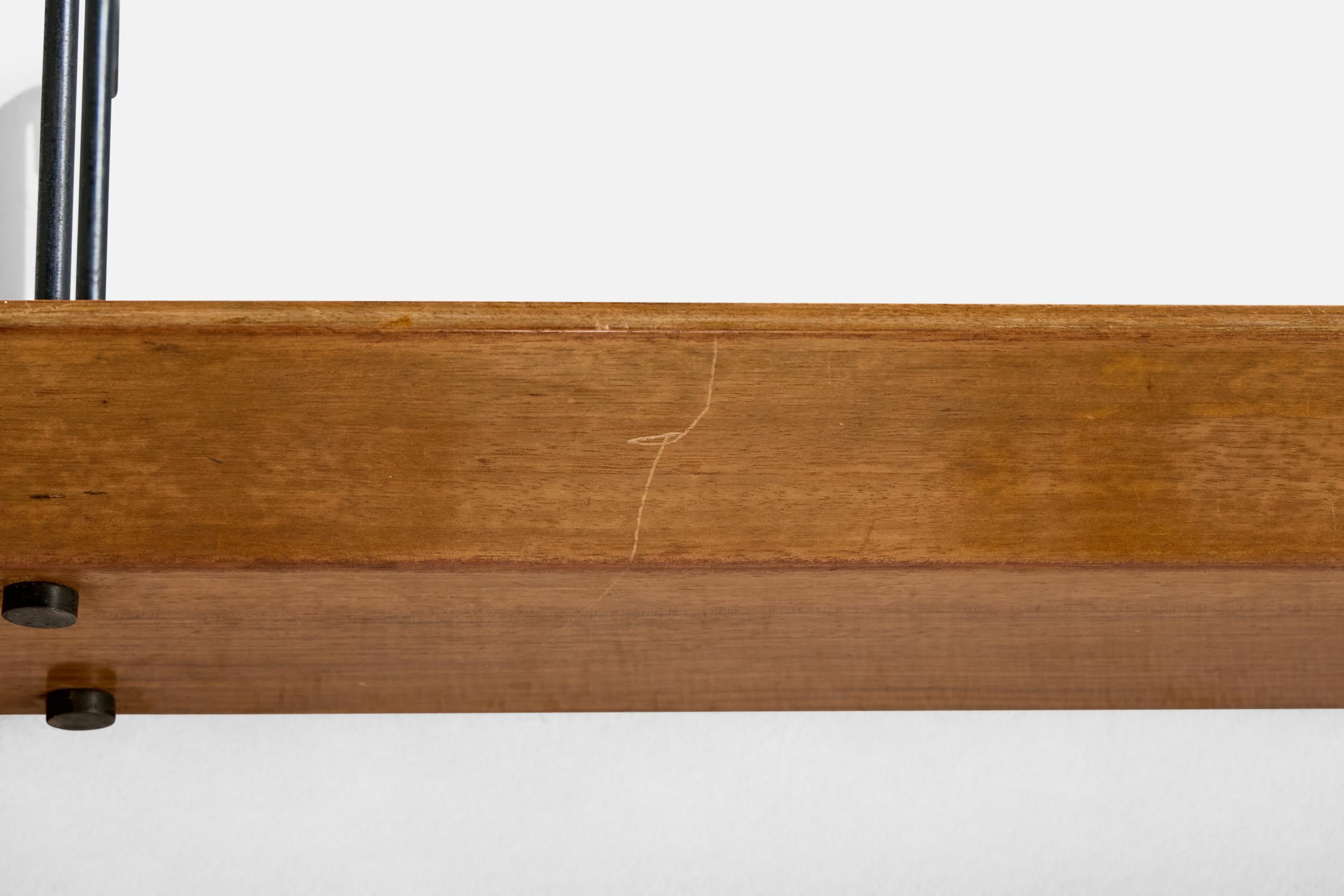 Consola de pared de diseño italiano, nogal, fórmica, hierro, Italia, años 50 en venta 1