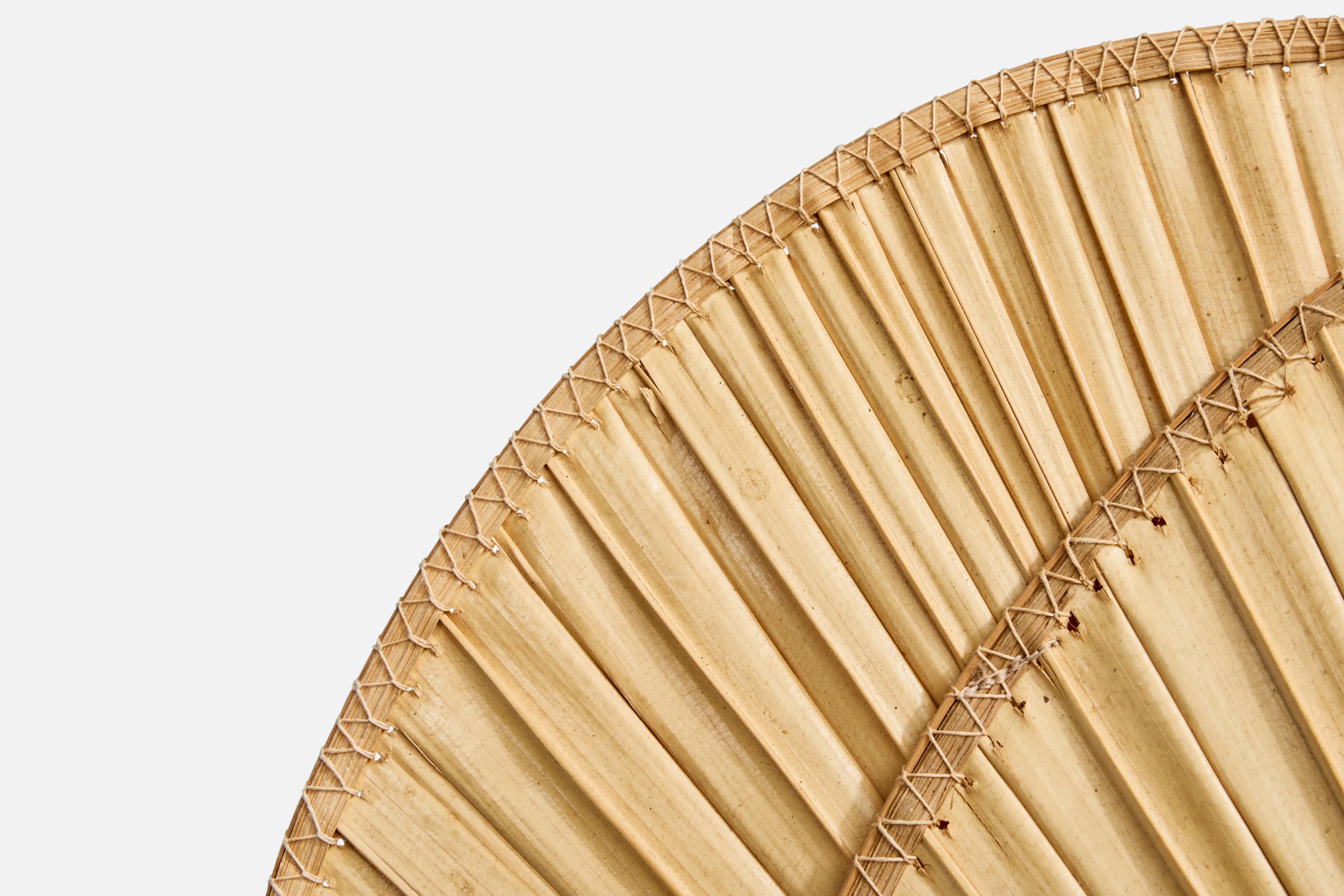 Italian Designer, Wall Light, Bamboo, Paper, Italy, 1970s For Sale 7