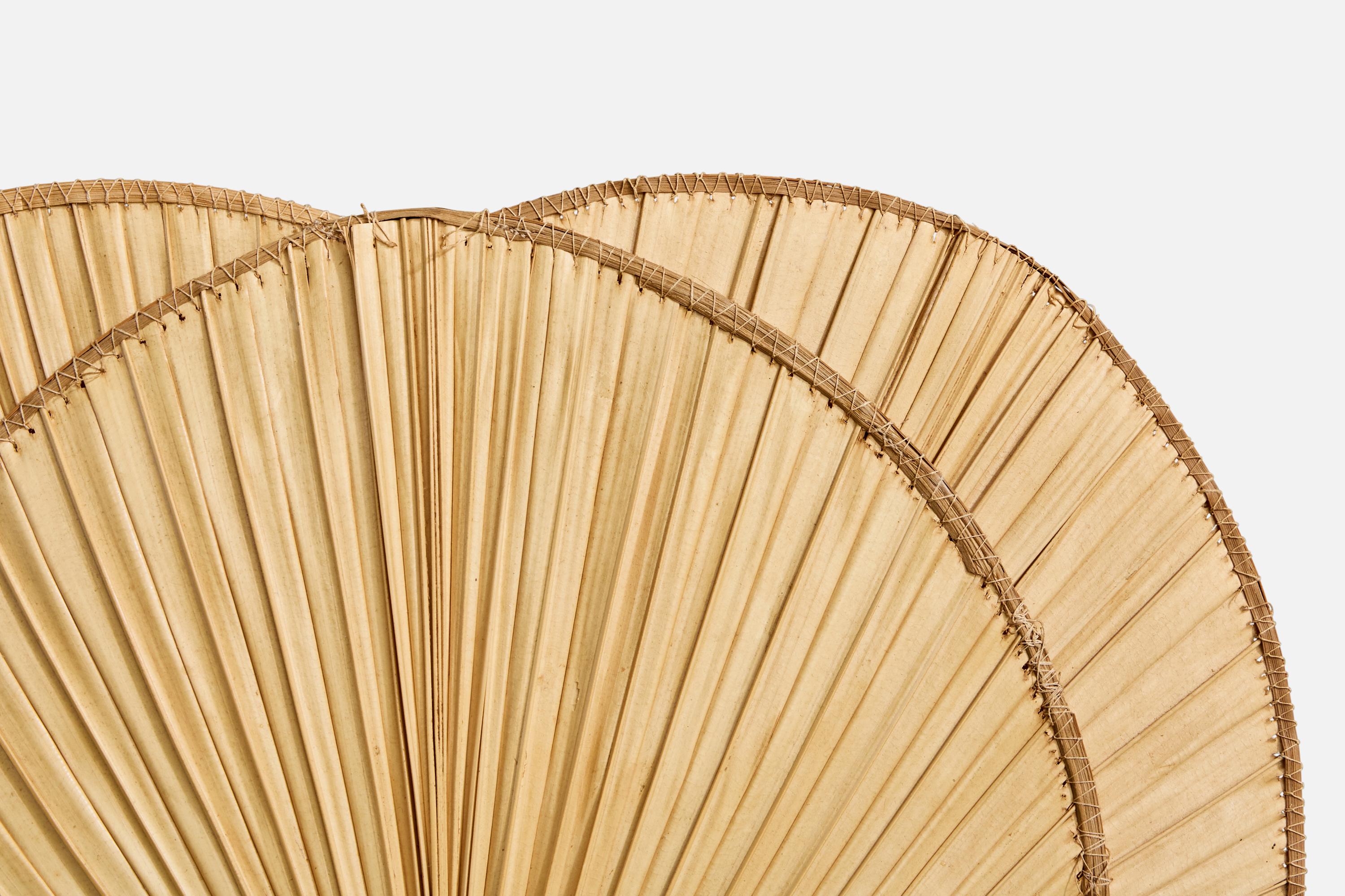 Late 20th Century Italian Designer, Wall Light, Bamboo, Paper, Italy, 1970s For Sale