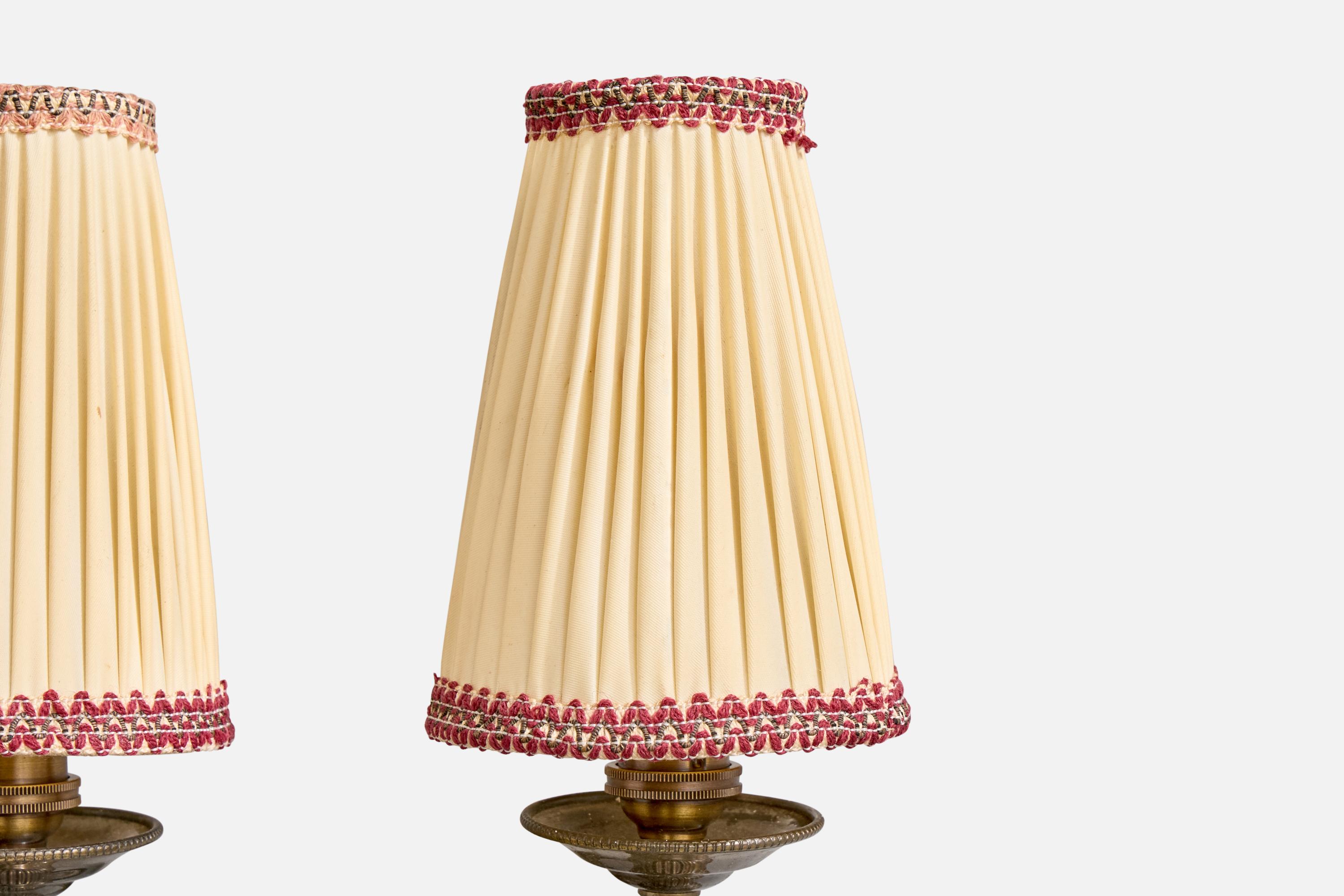 Diseñador italiano, Aplique, Latón, Tejido, Italia, Década de 1930 en venta 1
