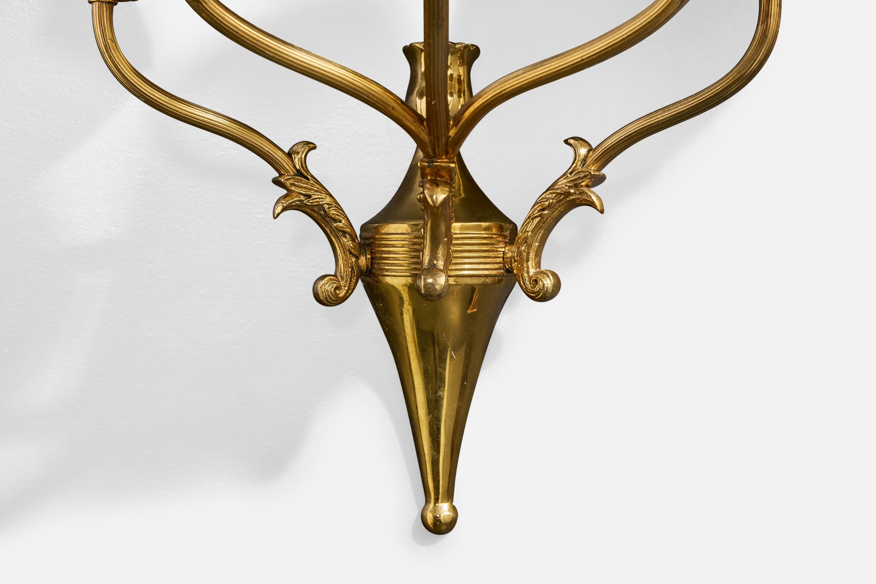 Diseñador italiano, Aplique, Latón, Tejido, Italia, Década de 1940 mediados del siglo XX en venta