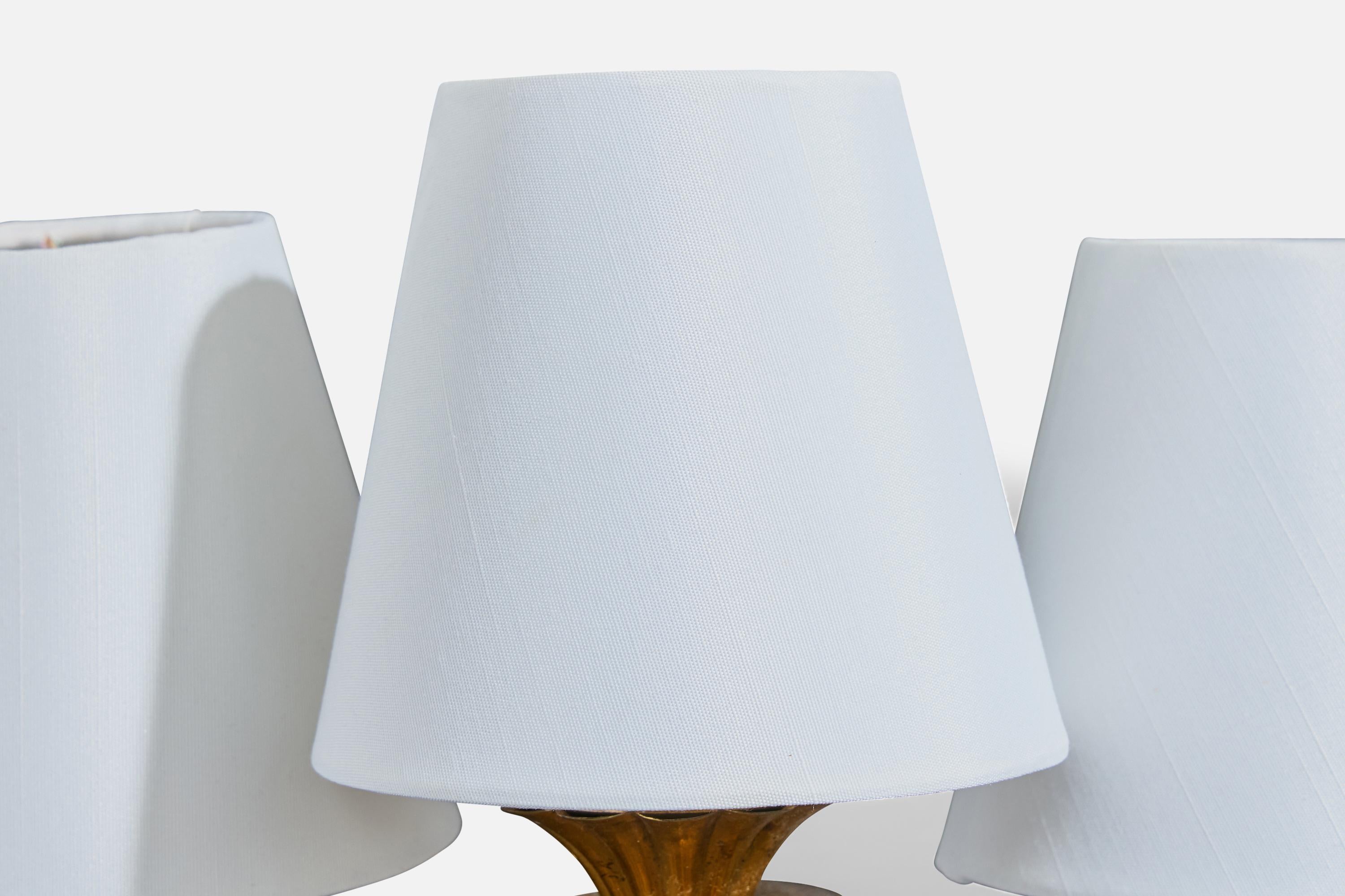 Diseñador italiano, Aplique, Latón, Tejido, Italia, Década de 1940 en venta 4