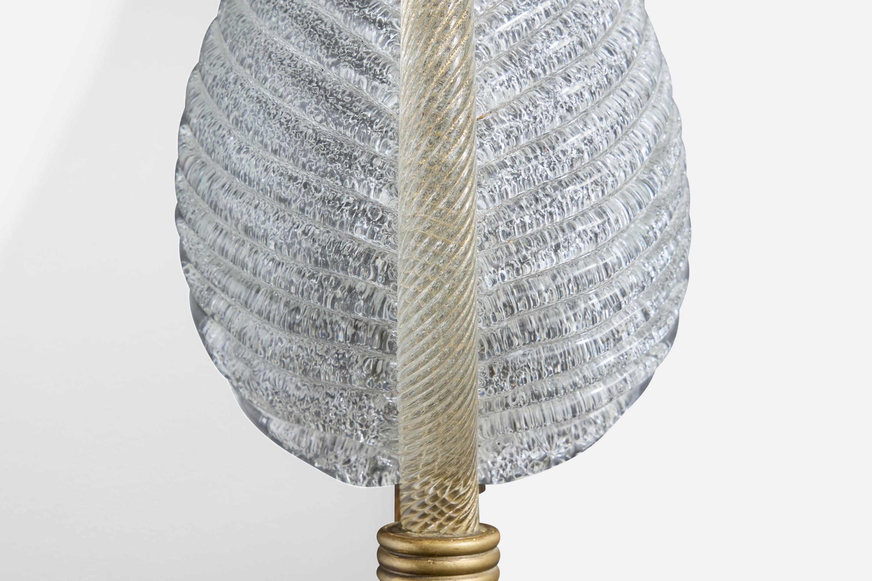 Italian Designer, Wall Light, Brass, Glass, Italy, 1940s For Sale 3