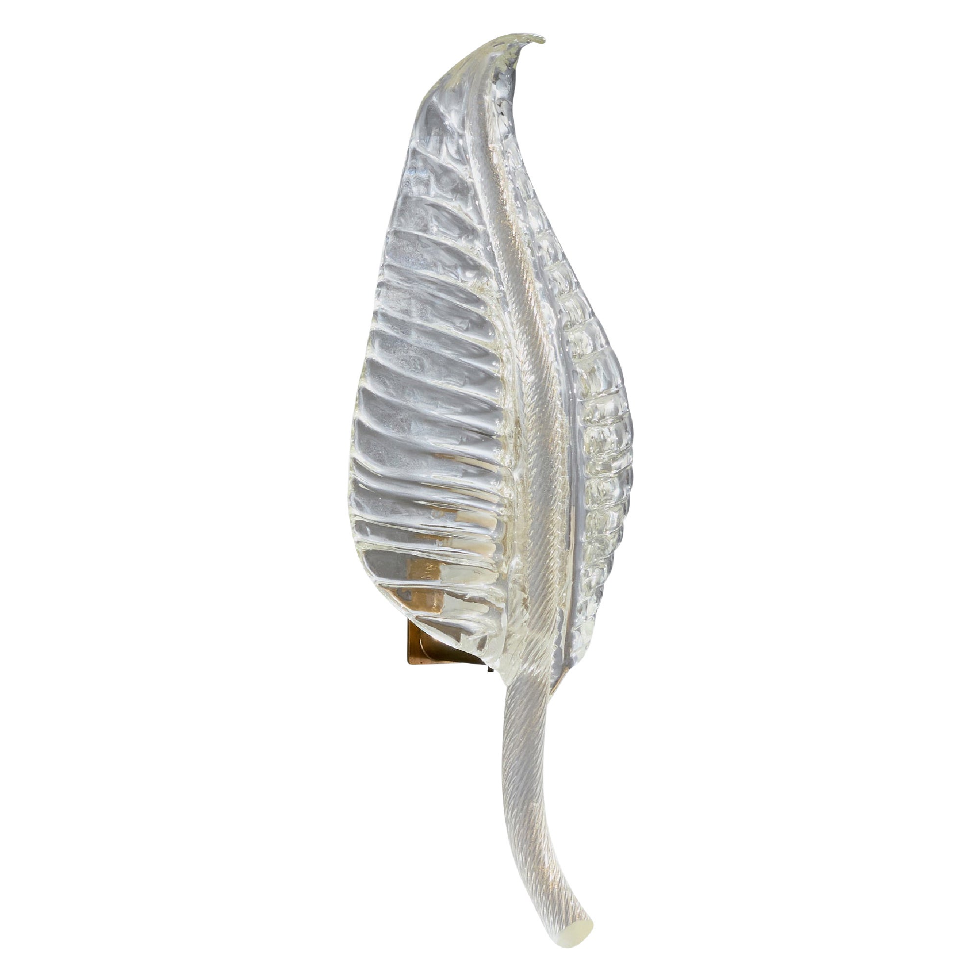 Lampada da parete di design italiano, ottone, vetro, Italia, anni '1940