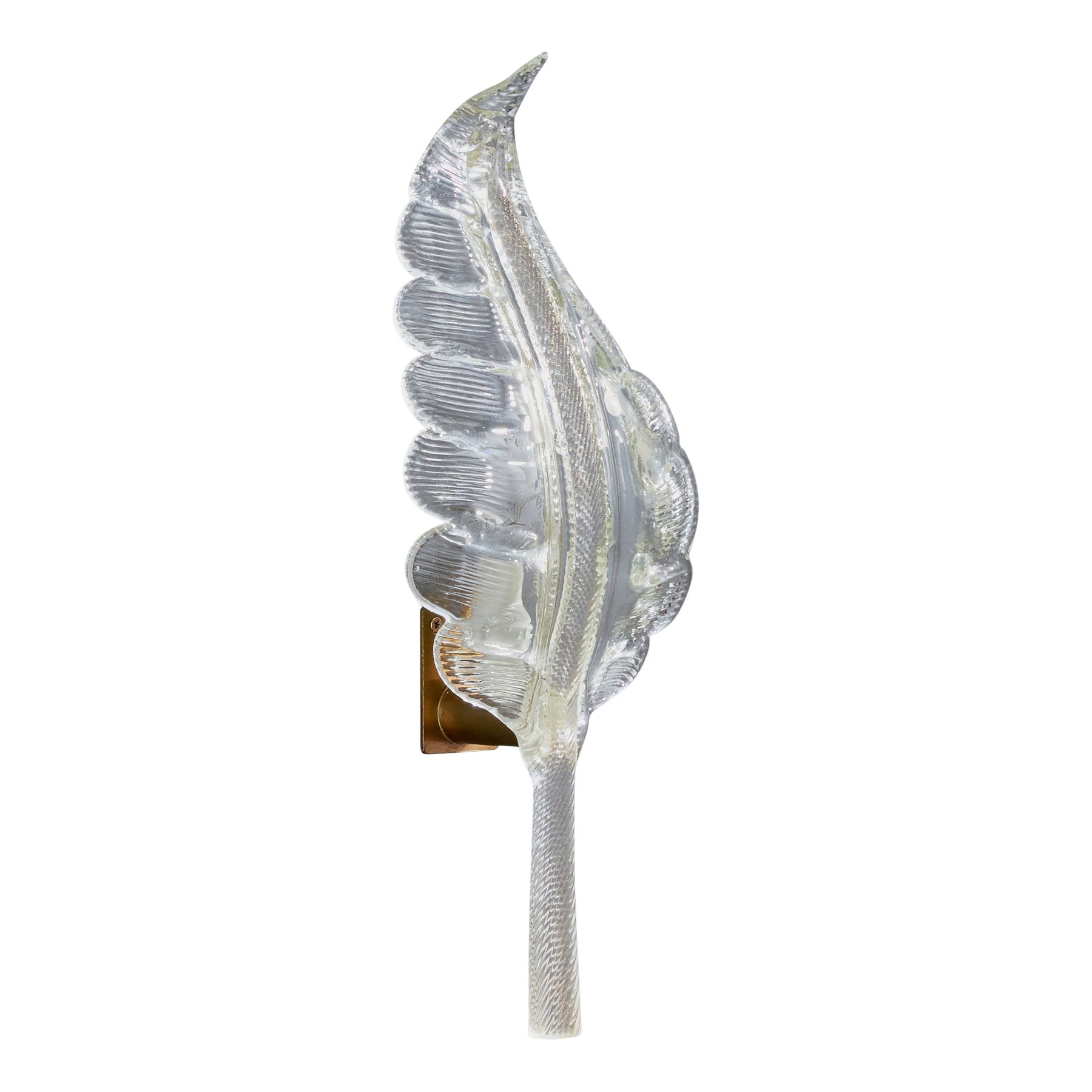 Designer italien, appliques murales, laiton, verre, Italie, années 1940