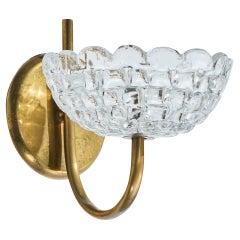 Diseñador italiano, Aplique, Latón, Cristal, Italia, Años 1950