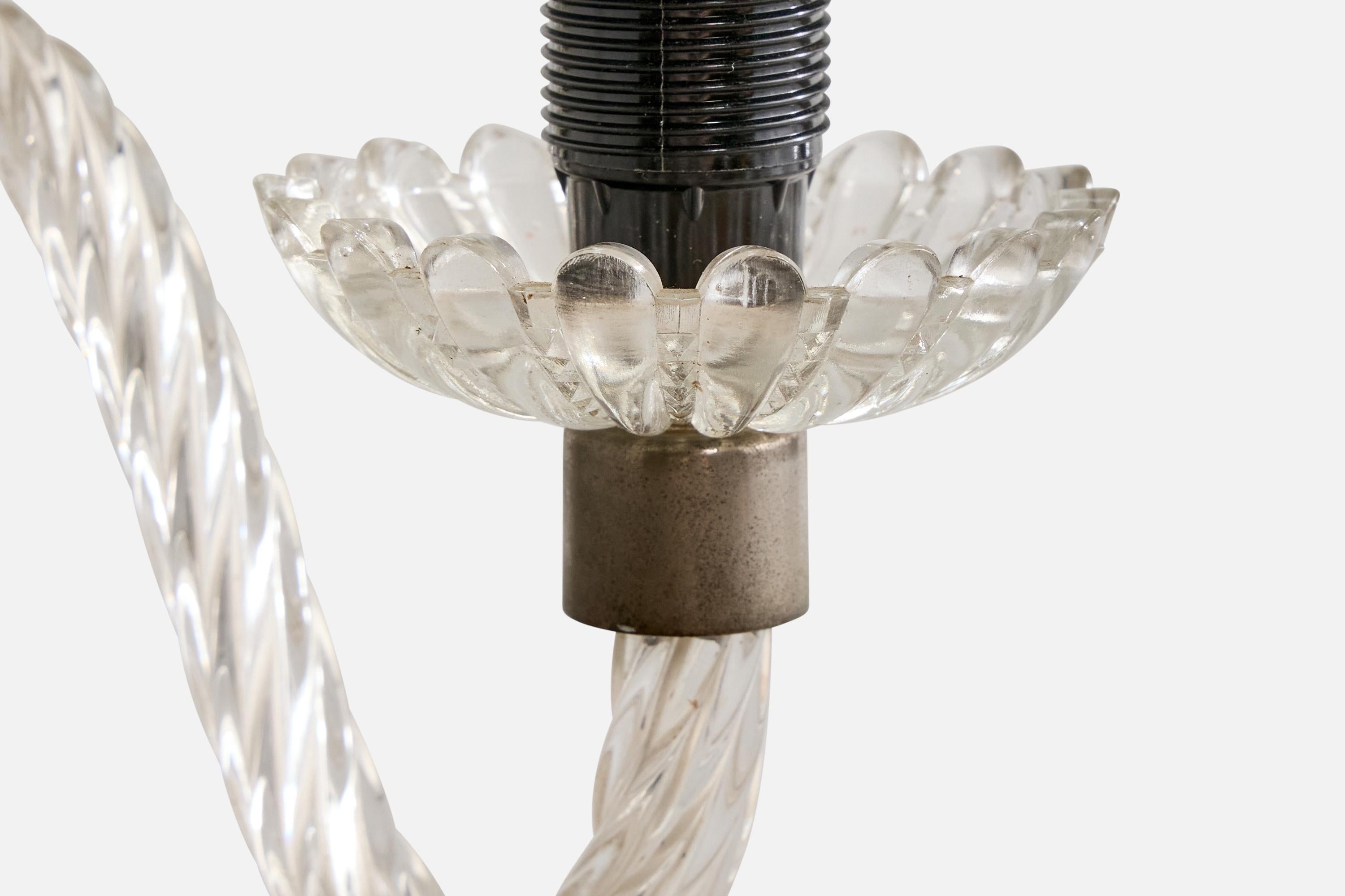 Italian Designer, Wall Light, Brass, Glass, Mirror, Italy, 1940s in vendita 1