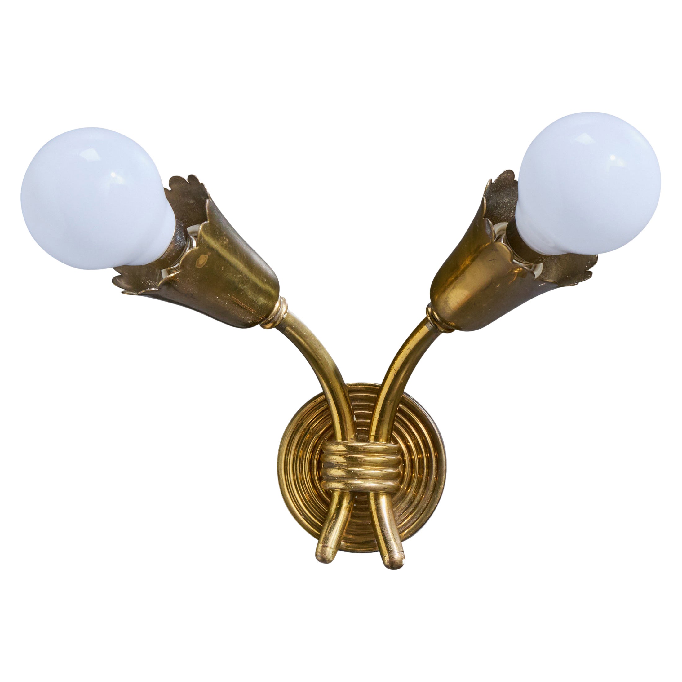 Diseñador italiano, Aplique, Latón, Italia, Década de 1940