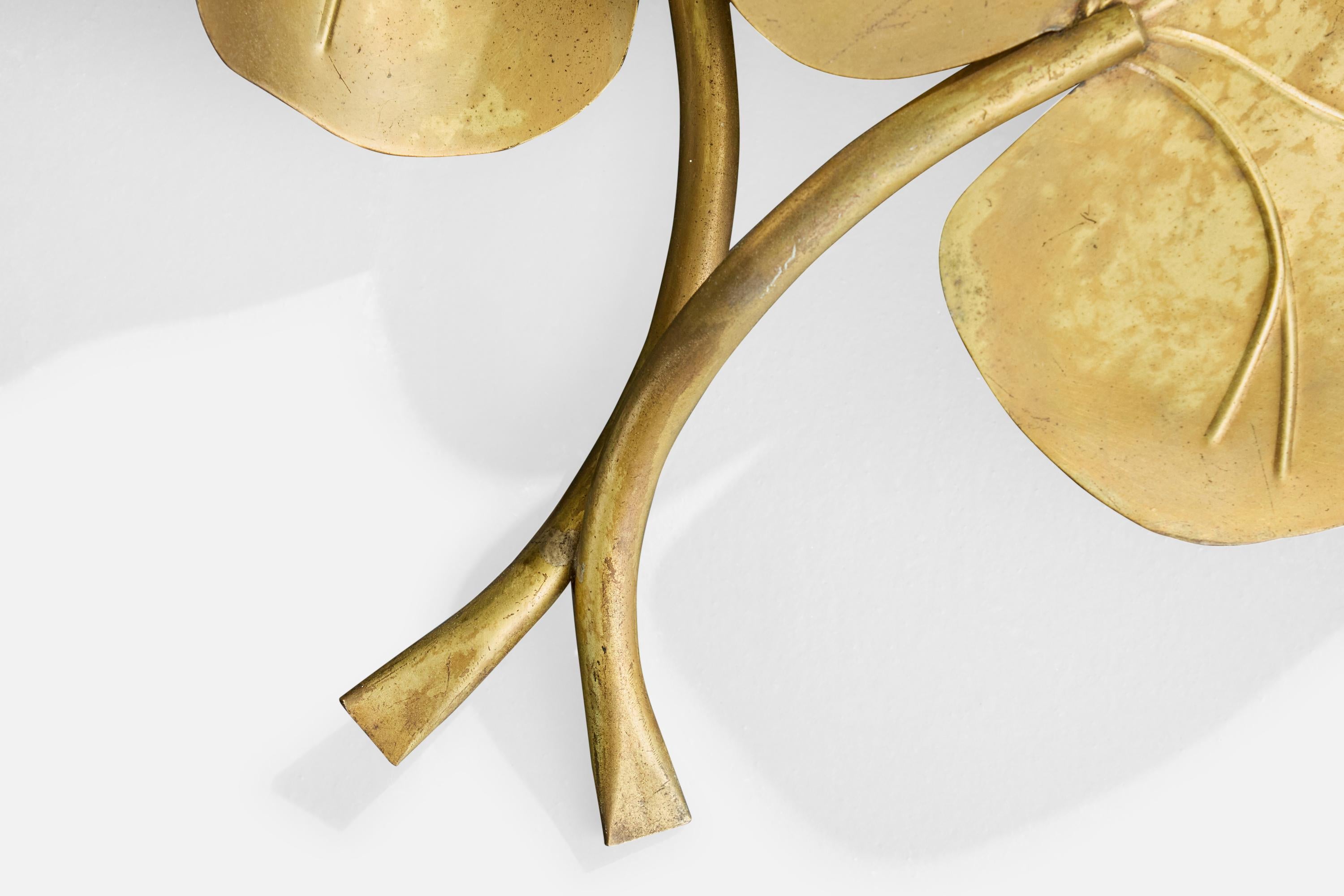 Designer italiano, Applique, Ottone, Italia, anni '1970 In condizioni discrete in vendita a High Point, NC