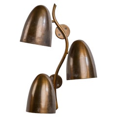 Italian Designer, Wall Light, Brass, Italy, 1970s