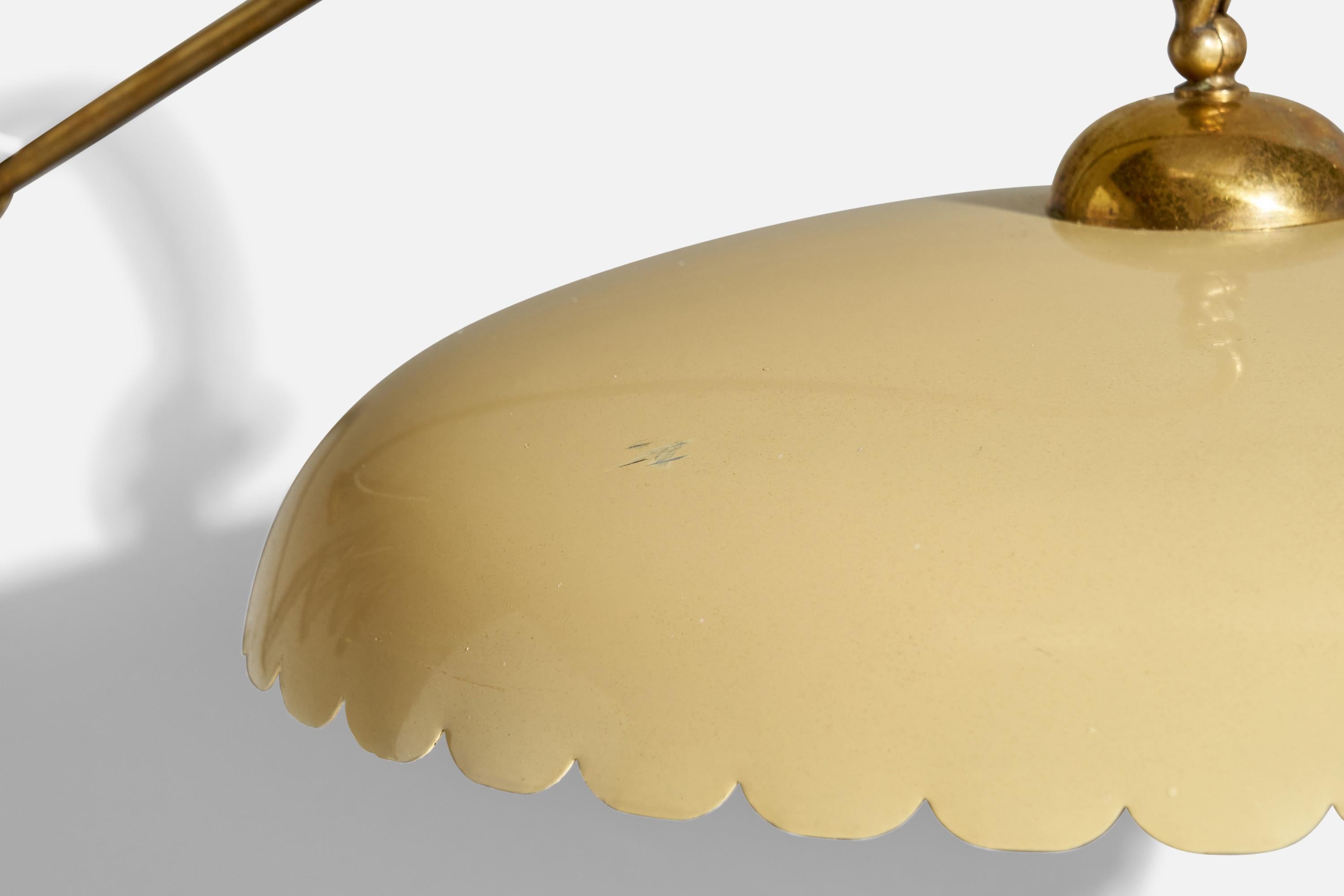 Italian Designer, Wall Light, Brass, Metal, Italy, 1940s 4