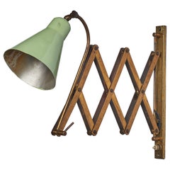 Italian Designer, Wall Light, Brass, Metal, Italy, 1940s