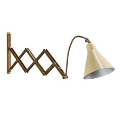 Italian Designer, Wall Light, Brass, Metal, Italy, 1940s