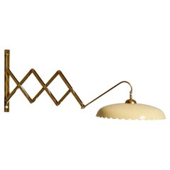 Italian Designer, Wall Light, Brass, Metal, Italy, 1940s