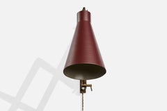 Italian Designer, Wall Light, Brass, Metal, Italy, 1950s