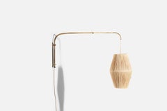 Créateur italien, applique murale, laiton, corde, Italie, années 1940