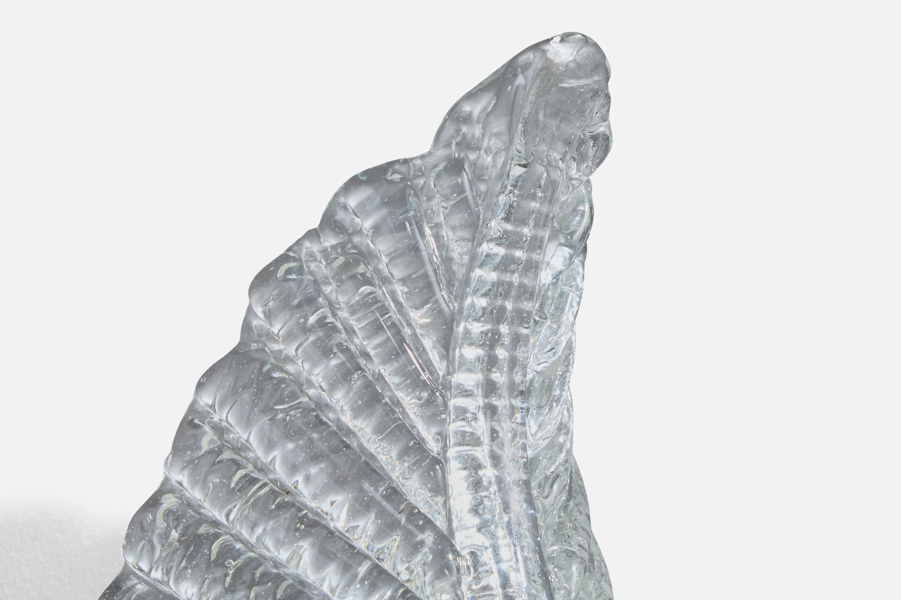 Italian Designer, Wall Light, Glass, Brass, Italy, 1940s For Sale 1