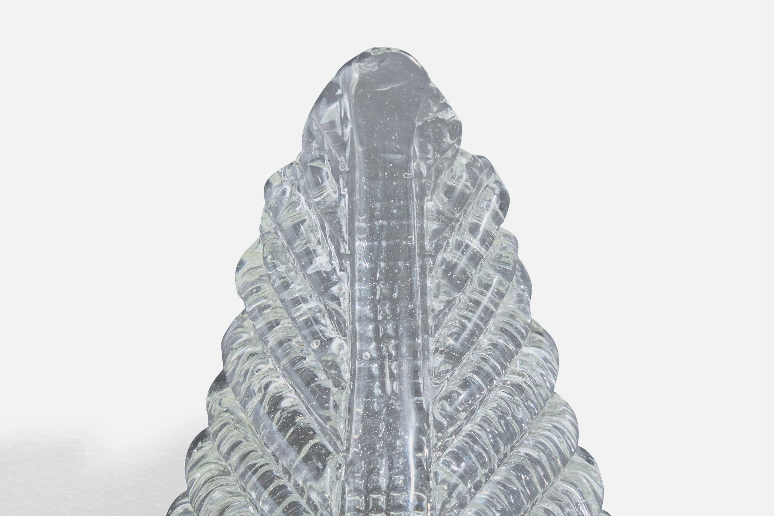 Italian Designer, Wall Light, Glass, Brass, Italy, 1940s For Sale 2