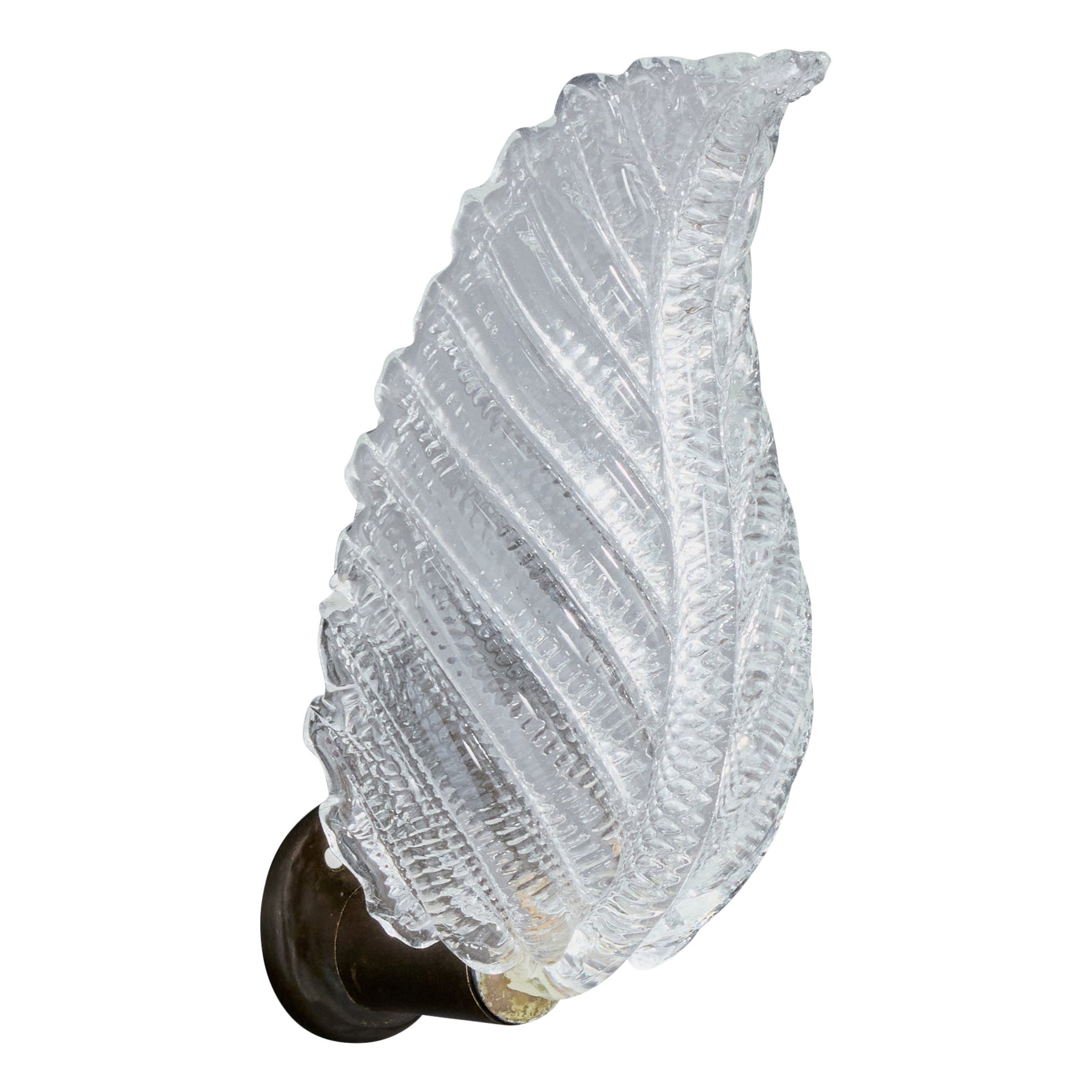 Diseñador italiano, Aplique, Vidrio, Latón, Italia, Década de 1940