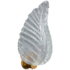 Diseñador italiano, Aplique, Vidrio, Latón, Italia, Década de 1940