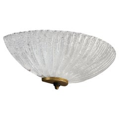 Italian Designer, Wall Light, Glass, Brass, Italy, 1960s