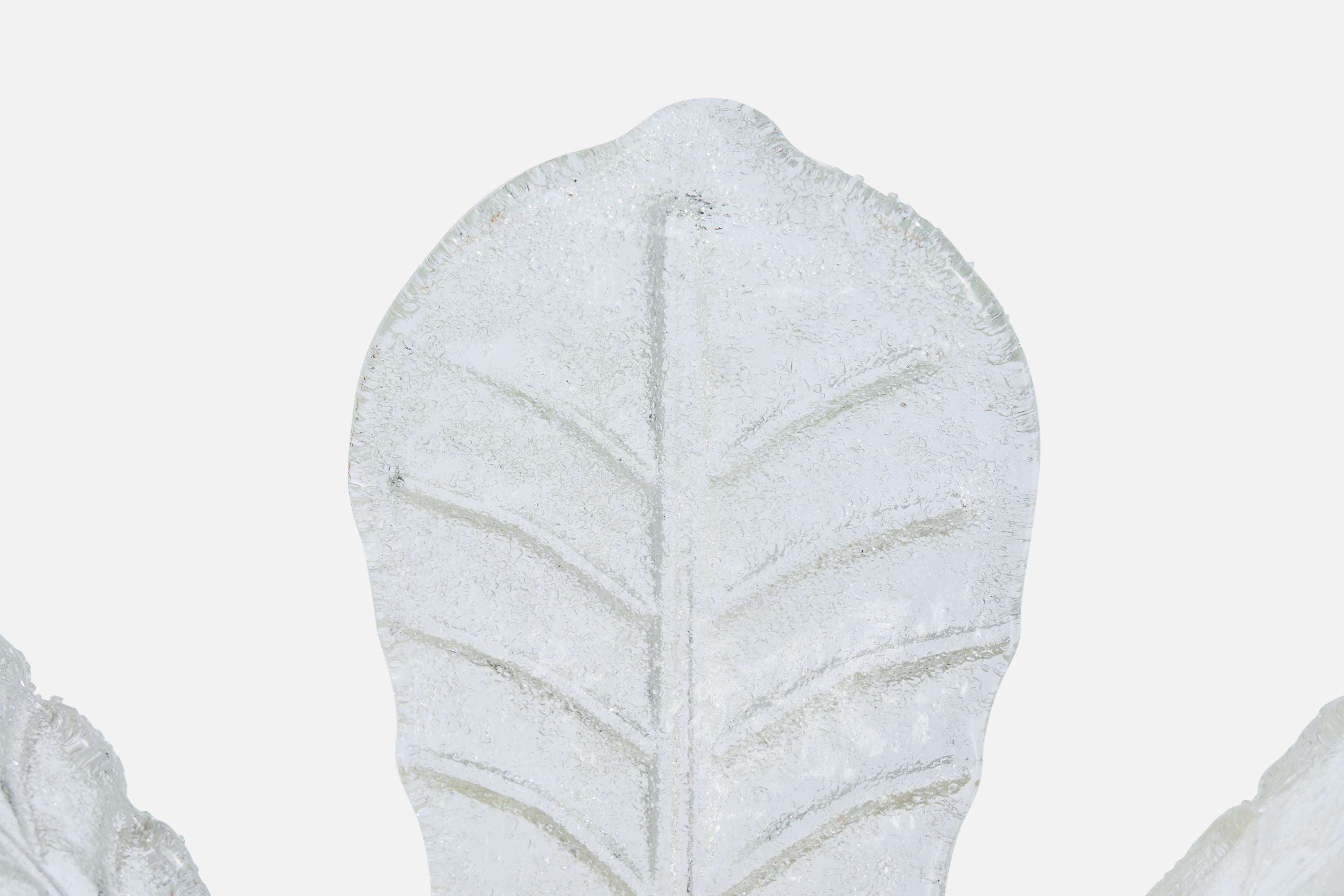 Italienischer Designer, Wandleuchte, Glas, Messing, Italien, 1990er Jahre im Angebot 4