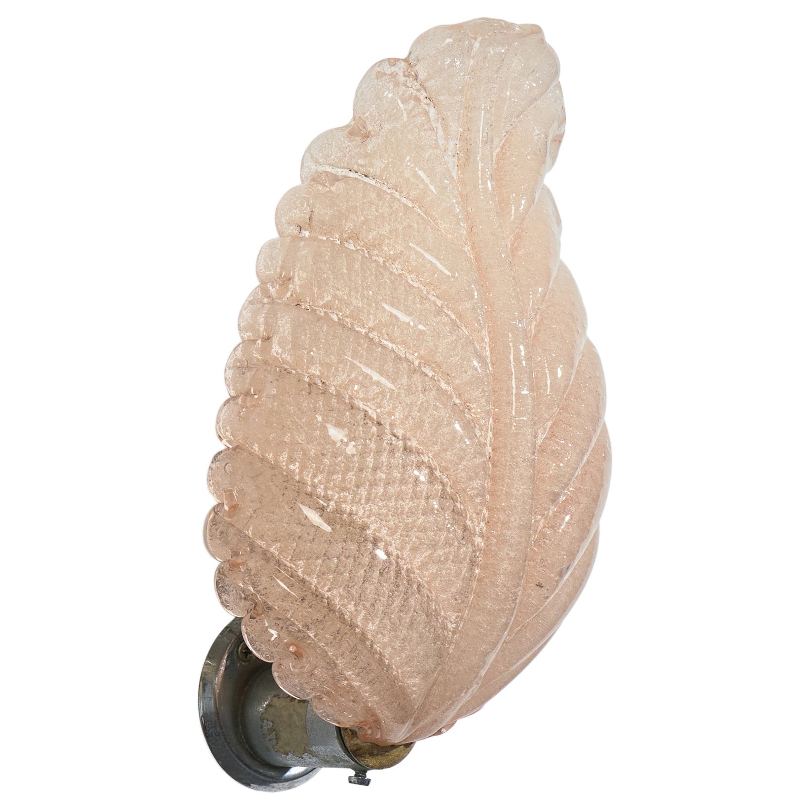 Italian Designer, Wall Light, Glass, Metal, Italy, 1940s