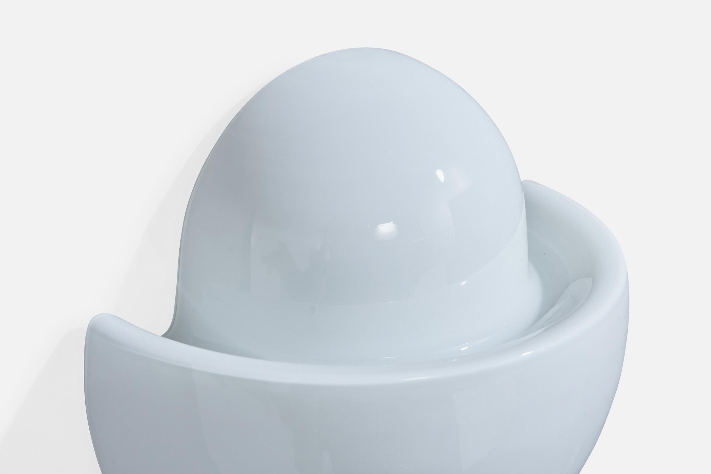 Italienischer Designer, Wandleuchte, Glas, Metall, Italien, 1960er Jahre im Angebot 1