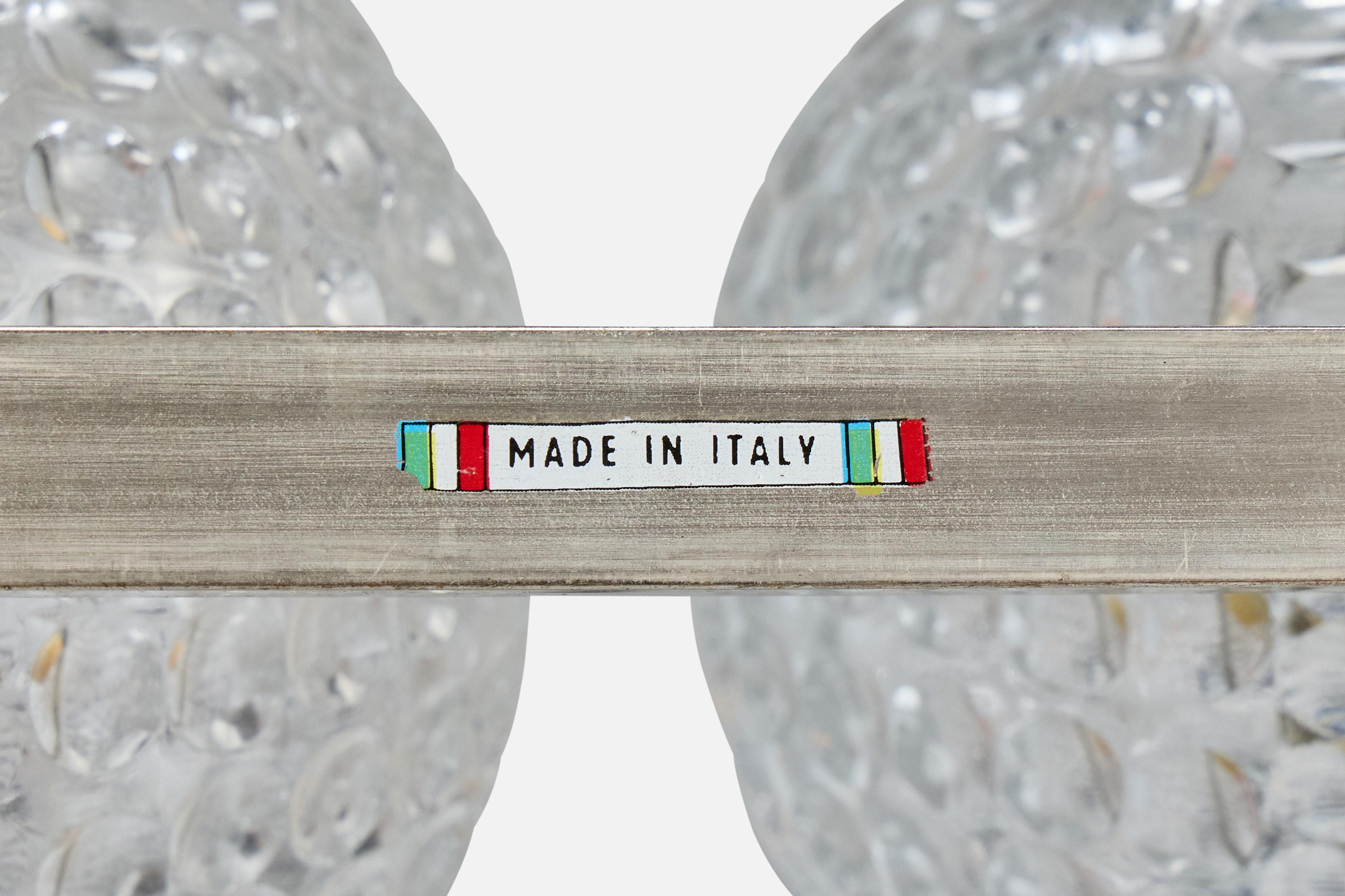 Italian Designer, Wall Light, Glass, Metal, Italy, 1960s For Sale 3