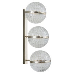 Italian Designer, Wall Light, Glass, Metal, Italy, 1960s