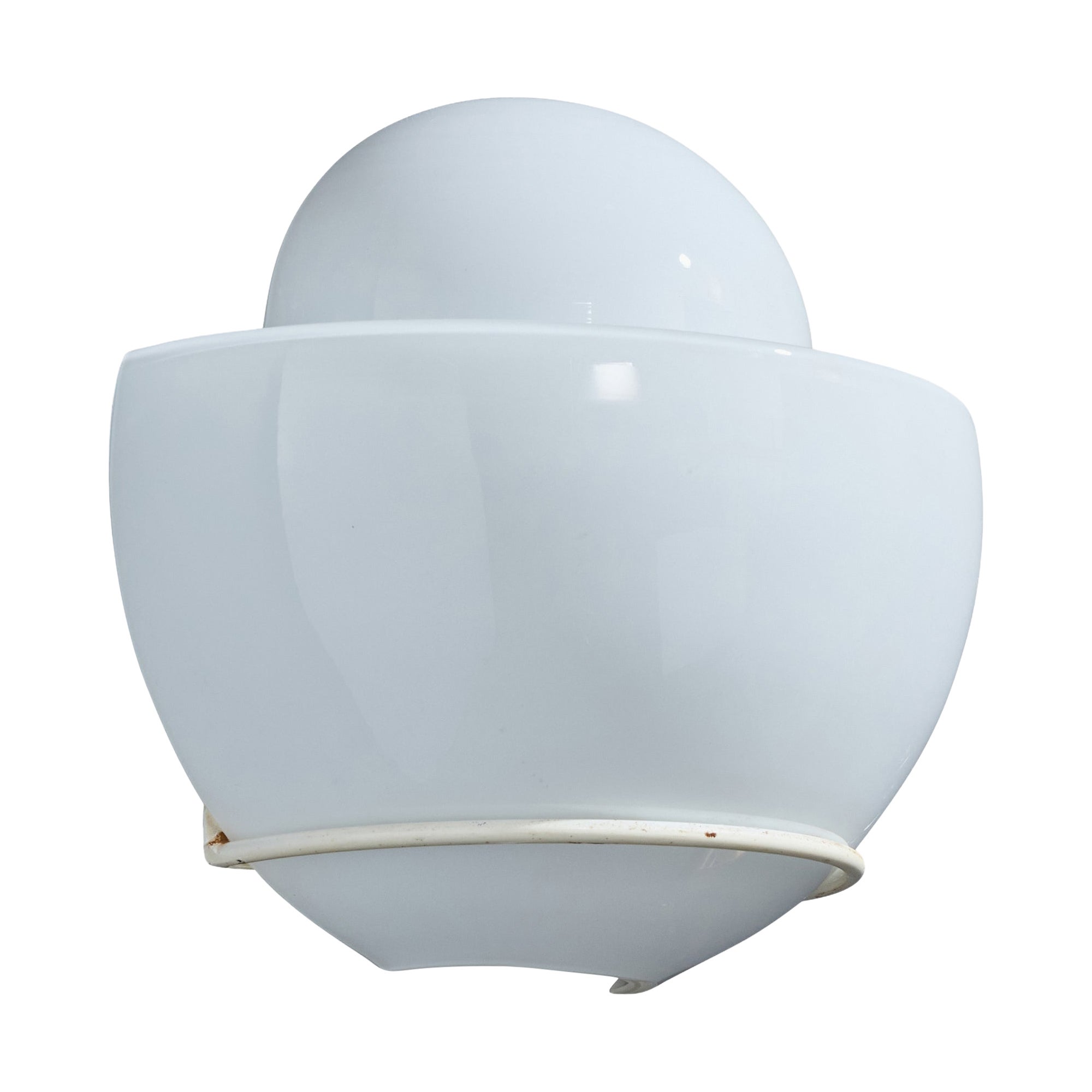 Italienischer Designer, Wandleuchte, Glas, Metall, Italien, 1960er Jahre